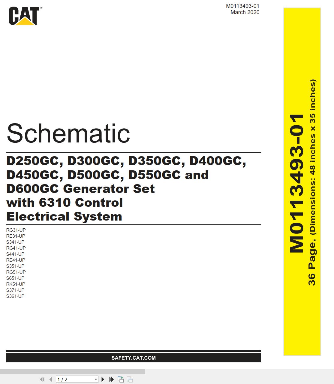 CAT Generator Set D400GC Electrical Schematic (1)