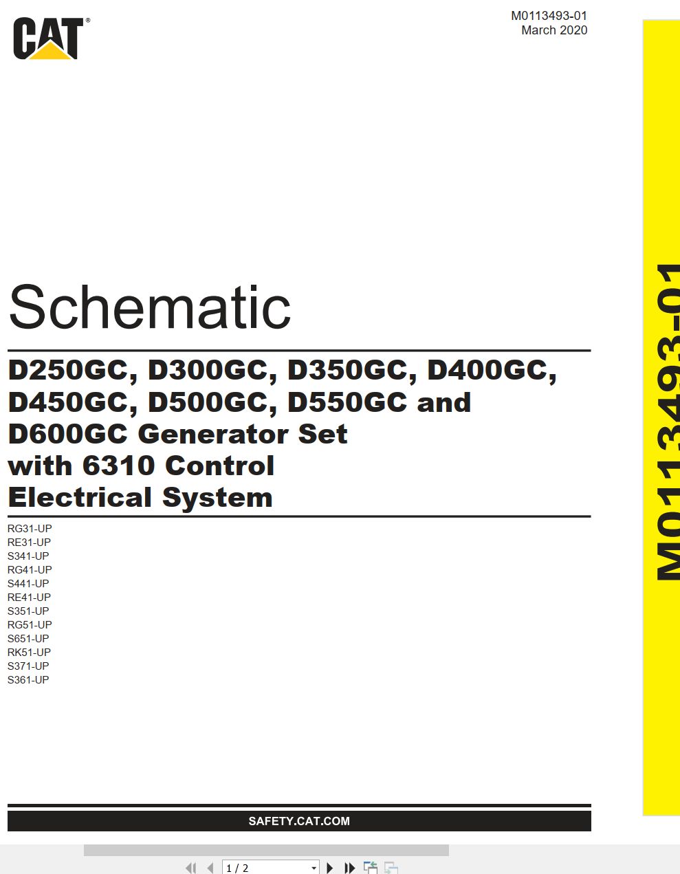 CAT Generator Set D450GC Electrical Schematic (1)