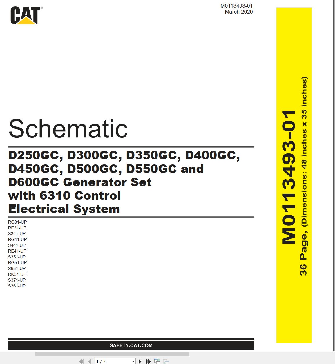 CAT Generator Set D500GC Electrical Schematic (1)