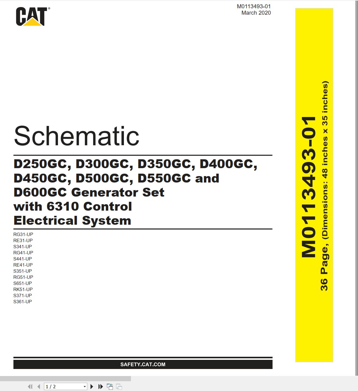 CAT Generator Set D550GC Electrical Schematic (1)