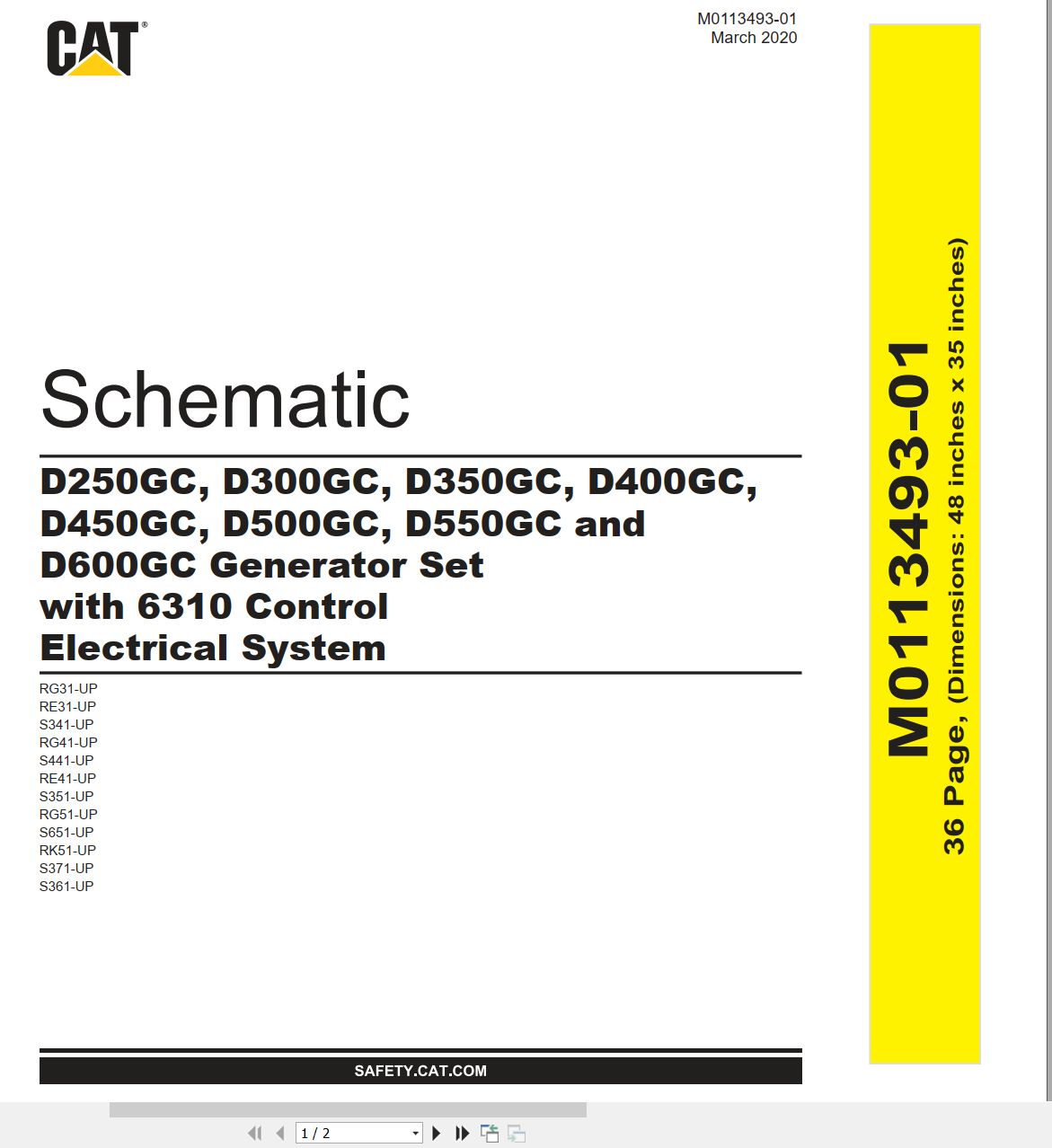 CAT Generator Set D600GC Electrical Schematic (1)