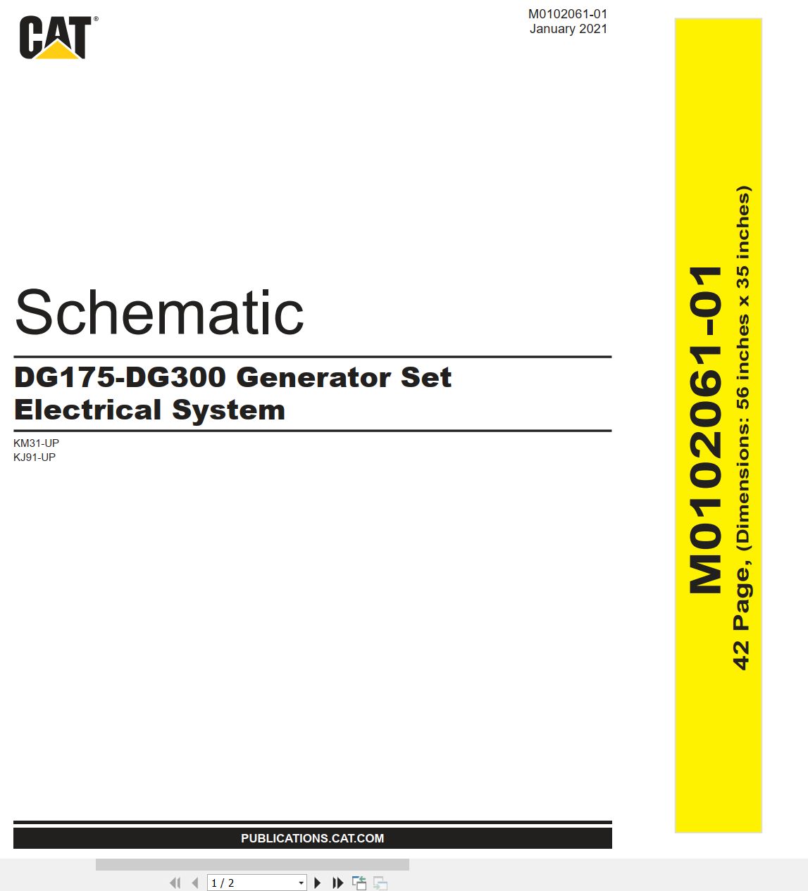 CAT Generator Set DG175 DG300 Electrical Schematic M0102061 01 2021 (1)