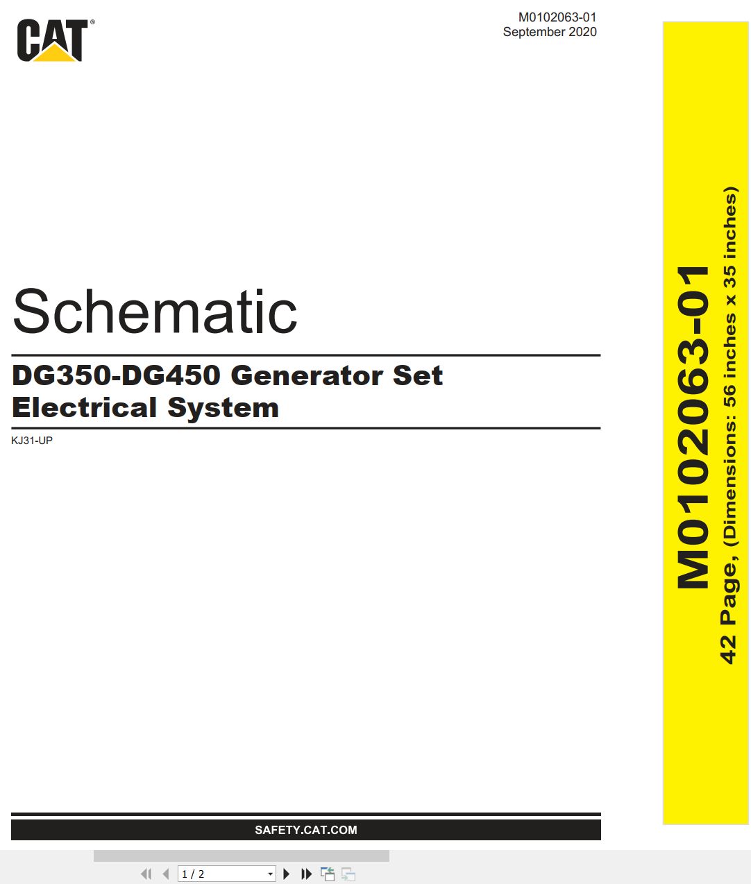 CAT Generator Set DG350 DG450 Electrical Schematic M0102063 01 2020 (1)