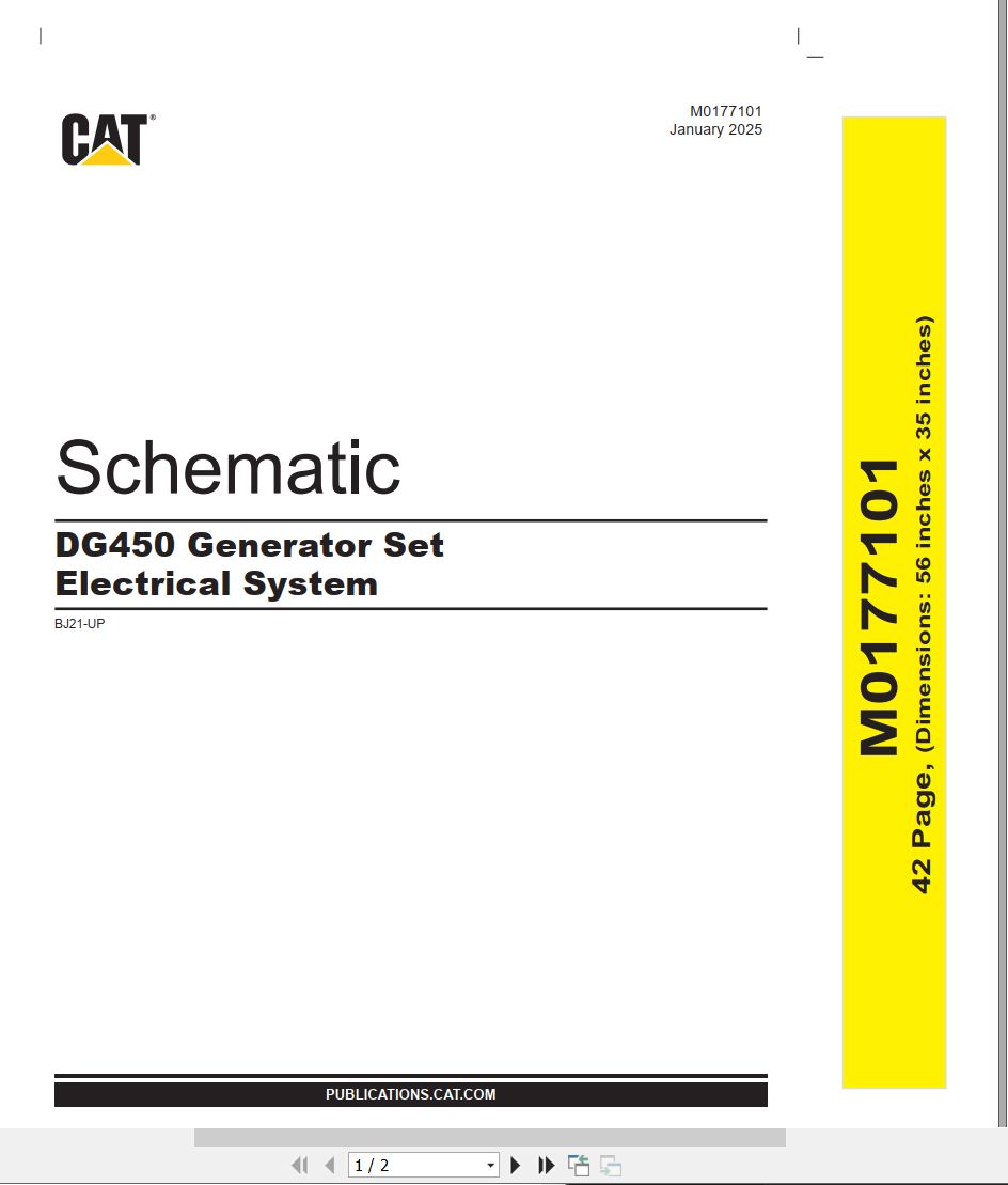 CAT Generator Set DG450 Electrical Schematic M0177101 00 2025 (1)