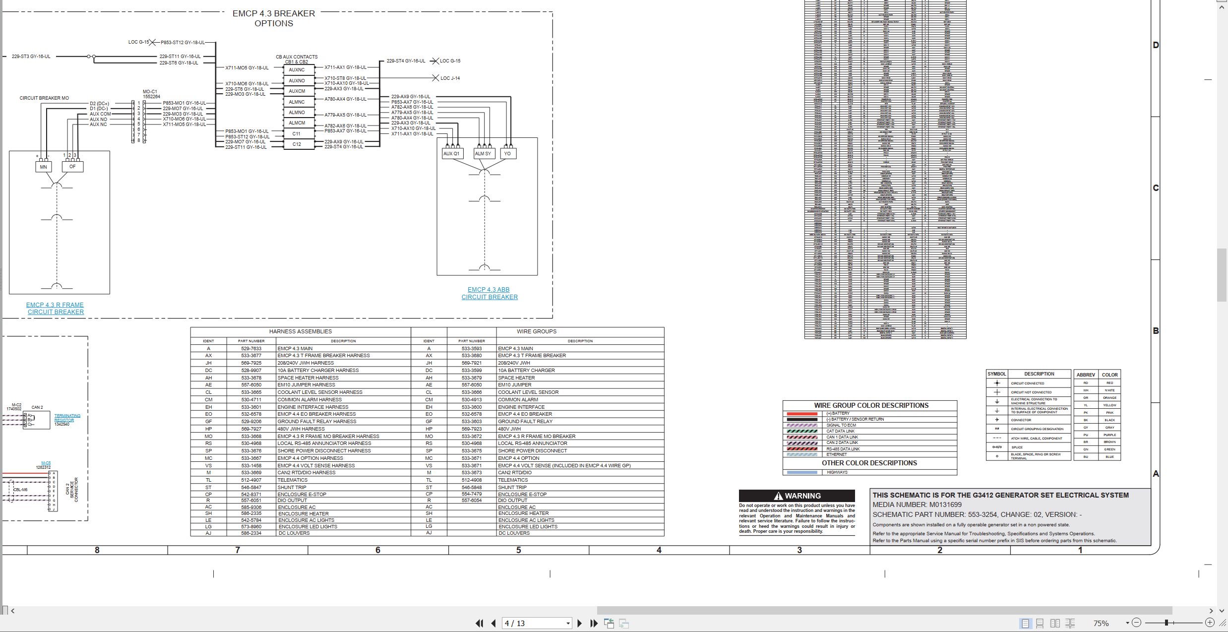 CAT Generator Set G3412 Electrical Schematic (2)