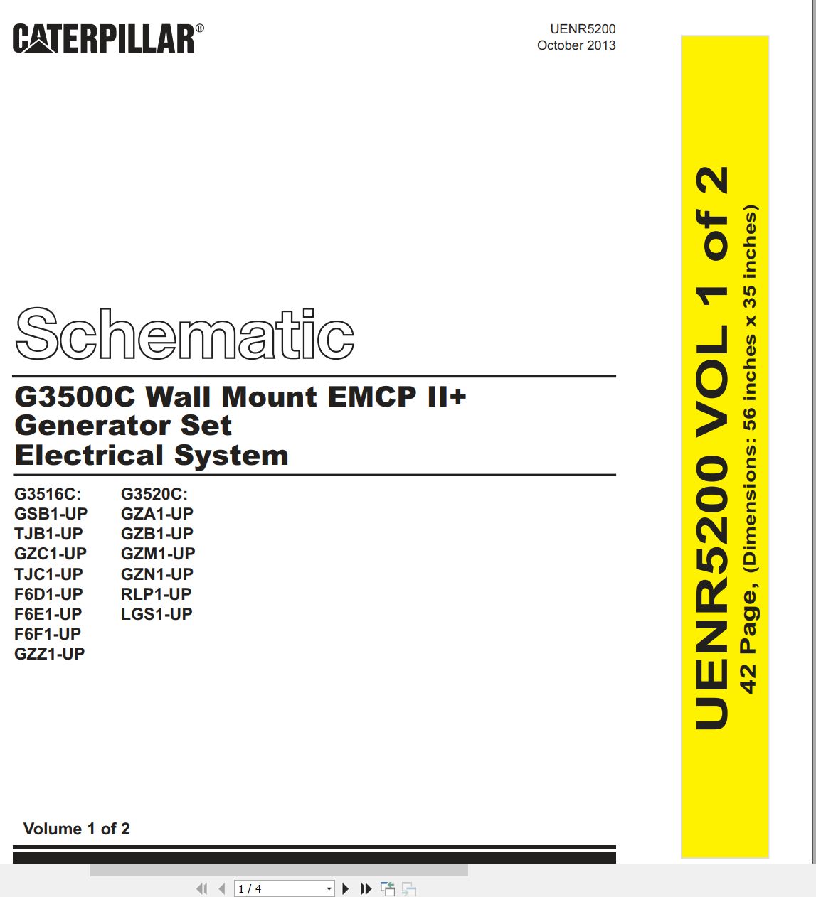 CAT Generator Set G3500C Electrical Schematic UENR5200 00 2013 (1)