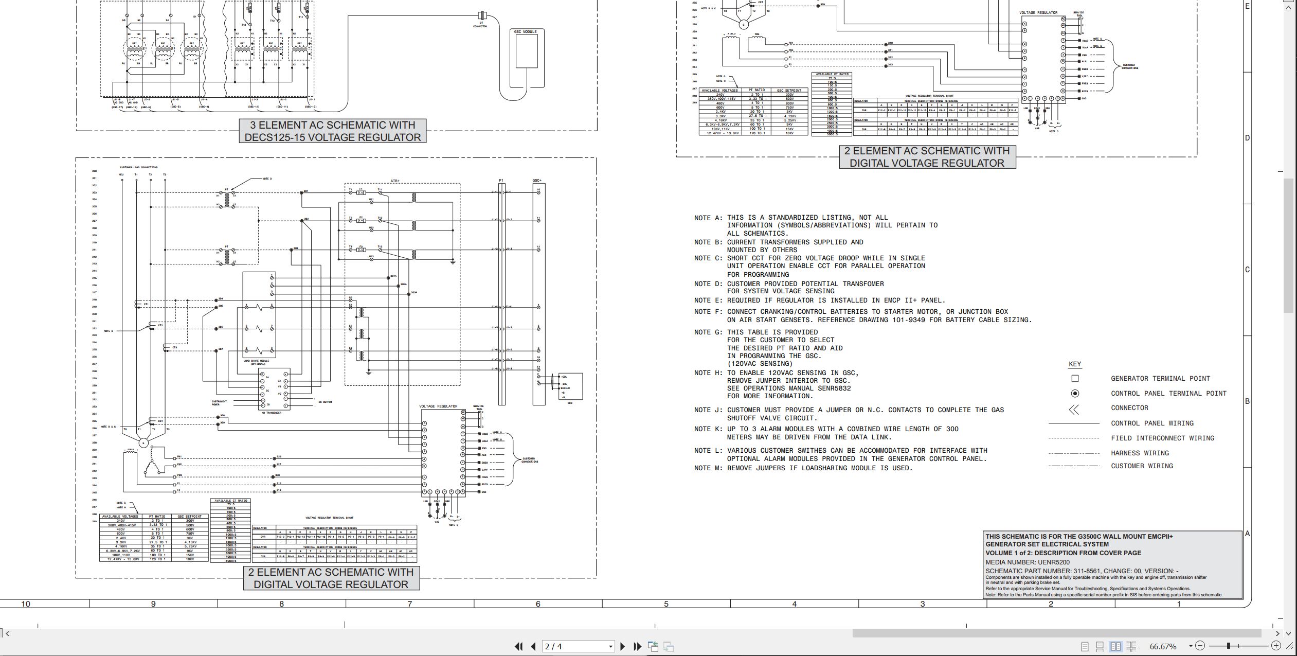 CAT Generator Set G3500C Electrical Schematic UENR5200 00 2013 (2)