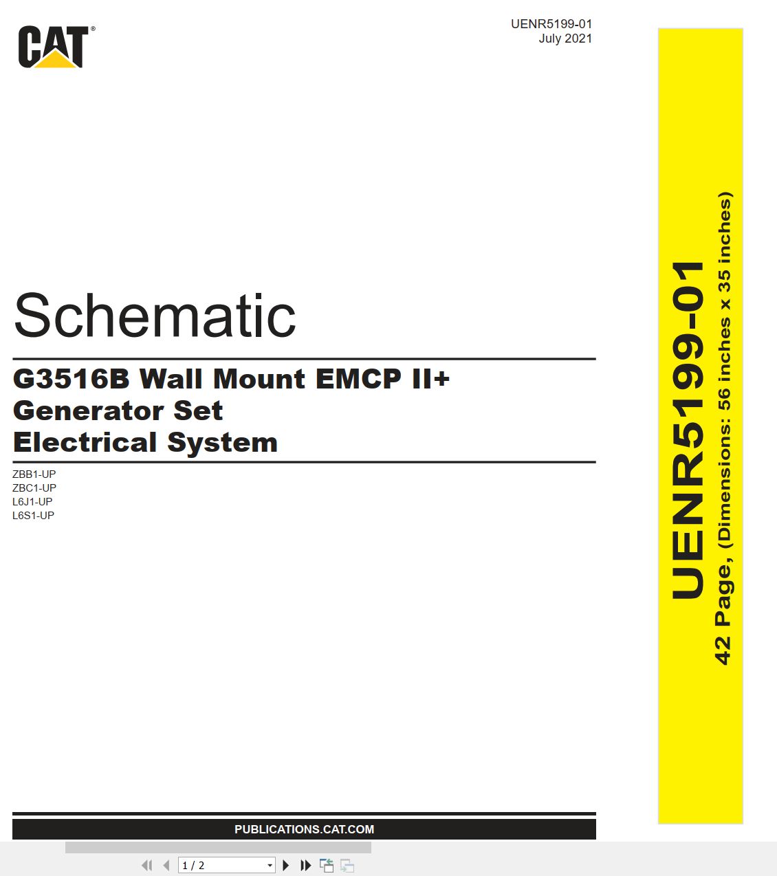 CAT Generator Set G3516B Electrical Schematic UENR5199 01 2021 (1)