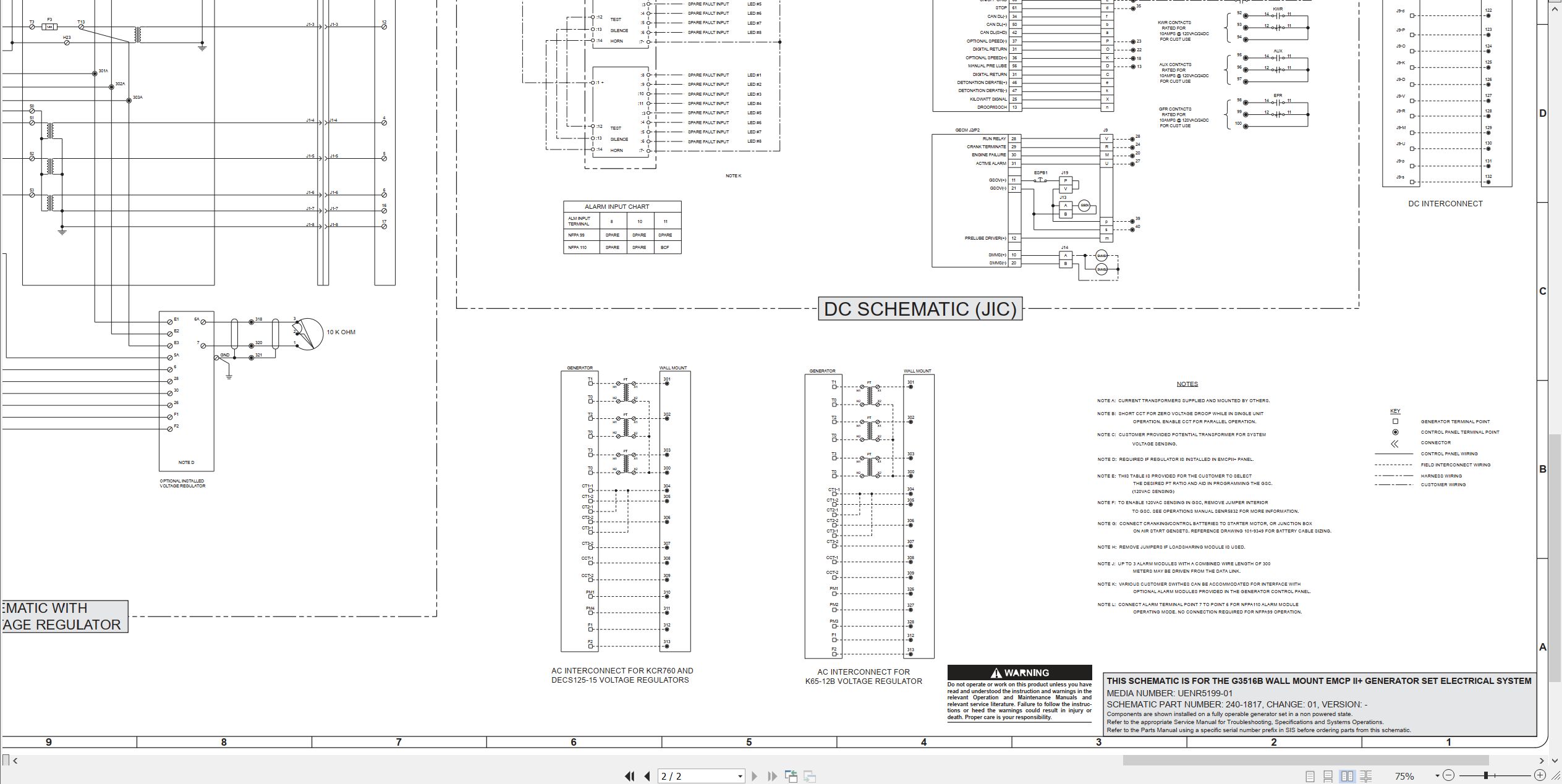 CAT Generator Set G3516B Electrical Schematic UENR5199 01 2021 (2)