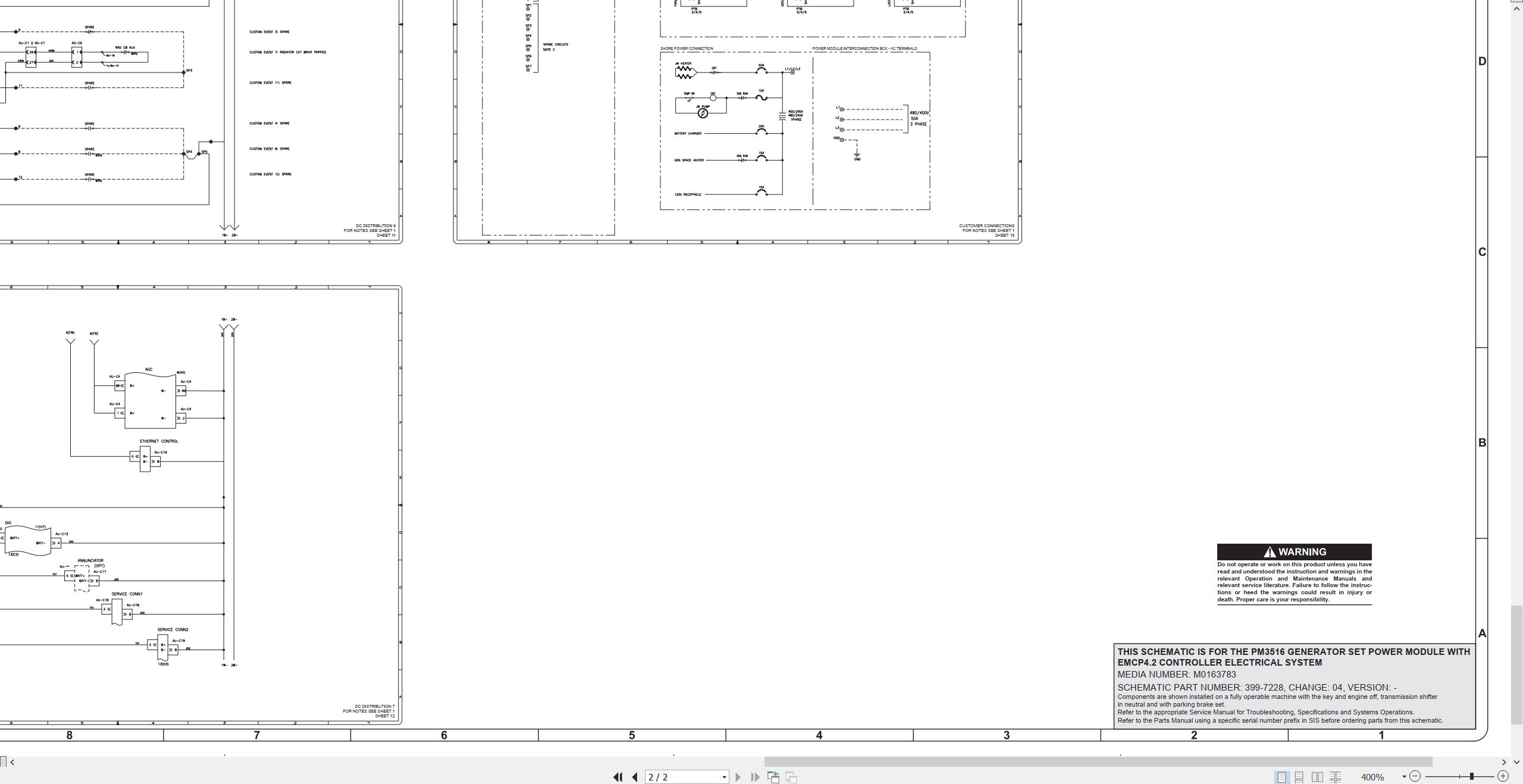 CAT Generator Set PM3516 Electrical Schematic M0163783 00 2023 (2)
