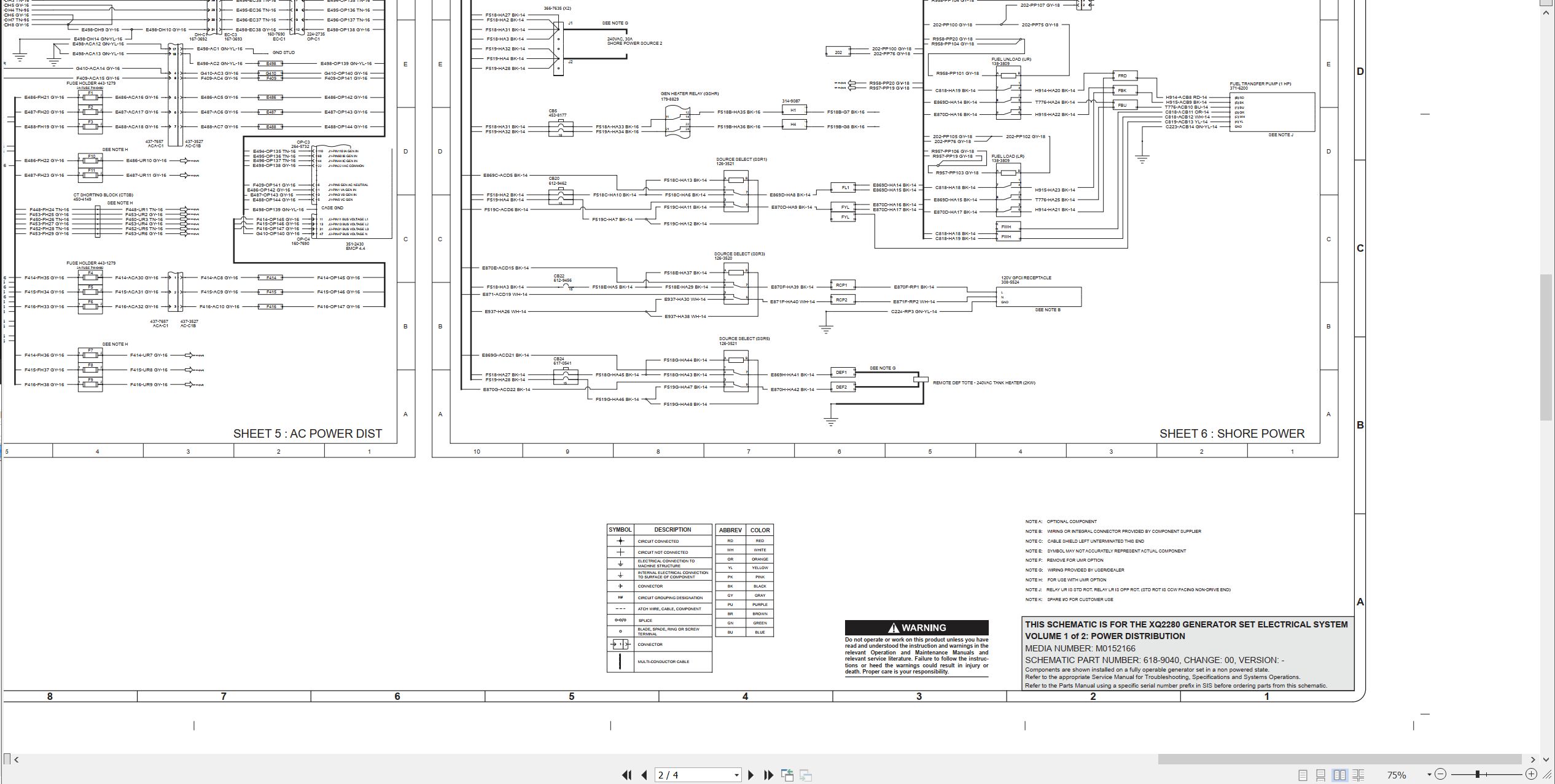 CAT Generator Set XQ2280 Electrical Schematic (2)