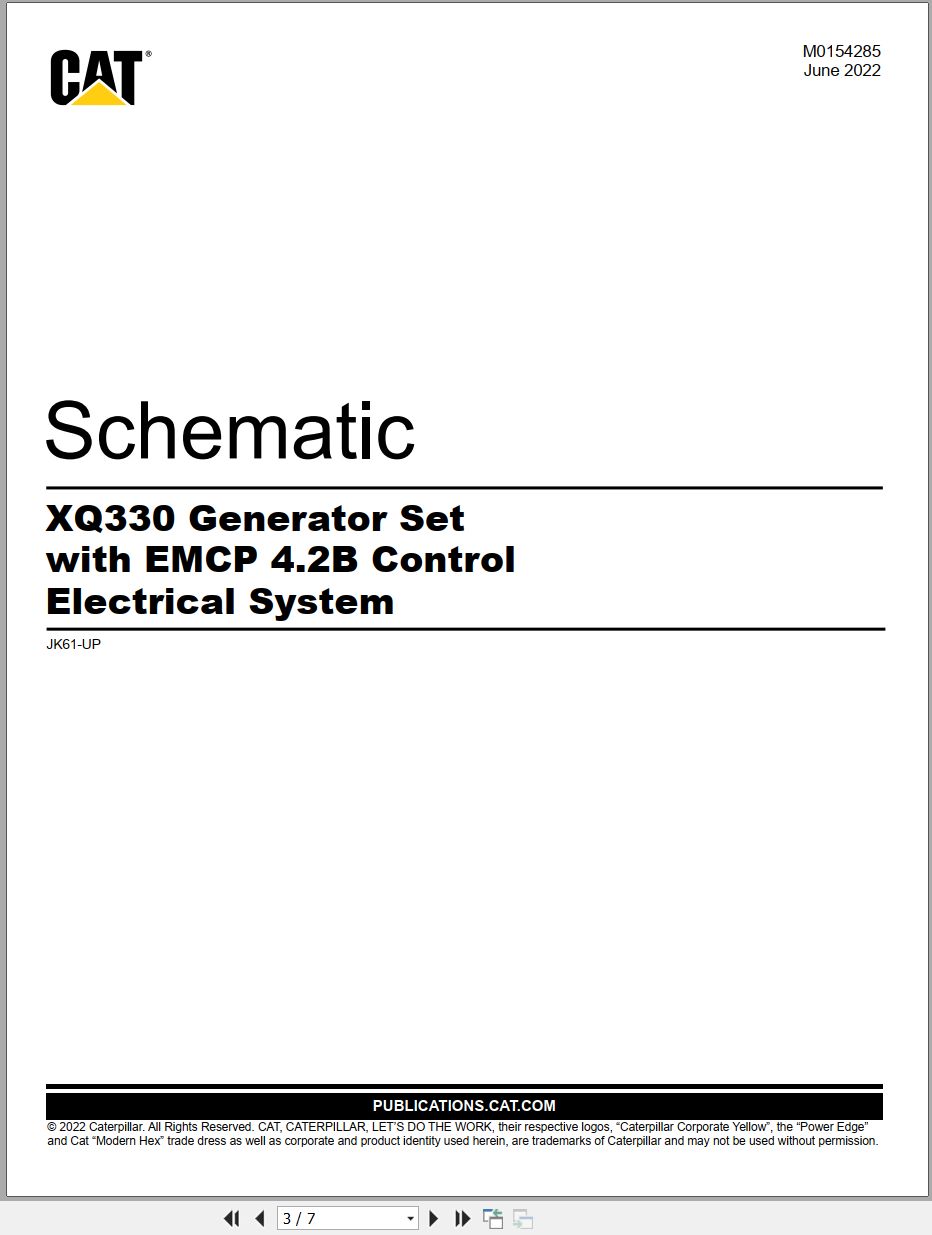 CAT Generator Set XQ330 Electrical Schematic (1)