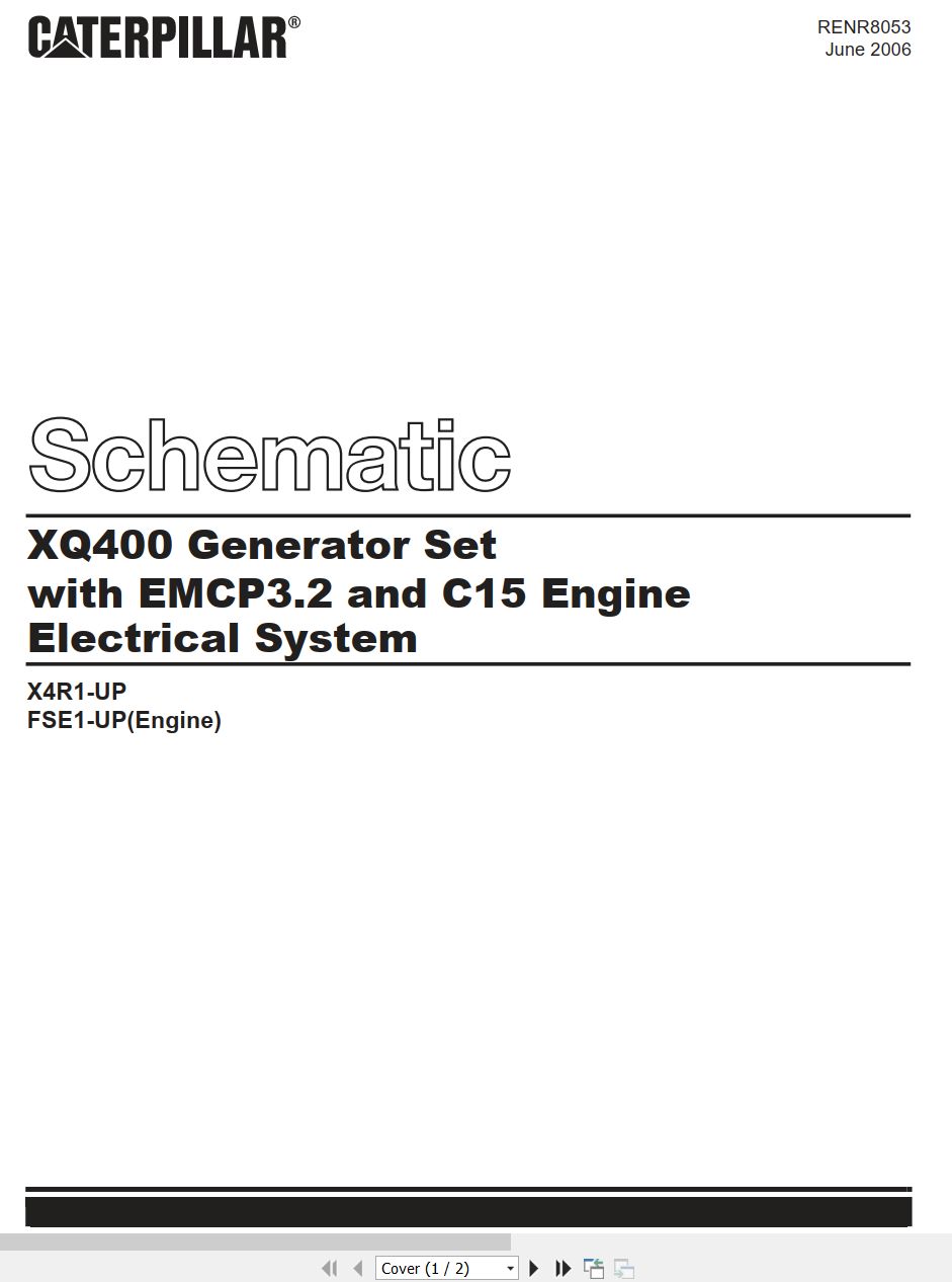 CAT Generator Set XQ400 Electrical Schematic RENR8053 00 2006 (1)