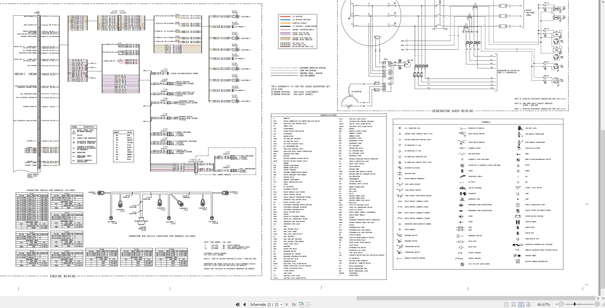 CAT Generator Set XQ400 Electrical Schematic RENR8053 00 2006 (2)