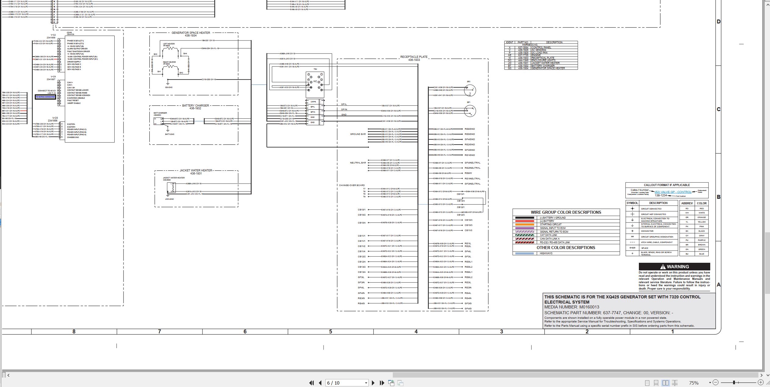 CAT Generator Set XQ425 Electrical Schematic (2)