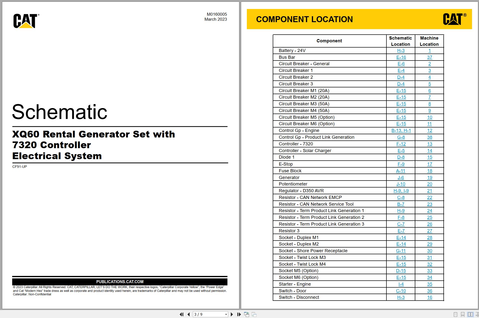 CAT Generator Set XQ60 Electrical Schematic M0160005 00 2023 (1)