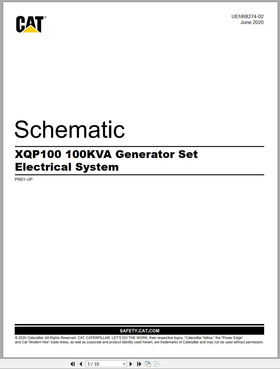CAT Generator Set XQP100 100KVA Electrical Schematic (1)