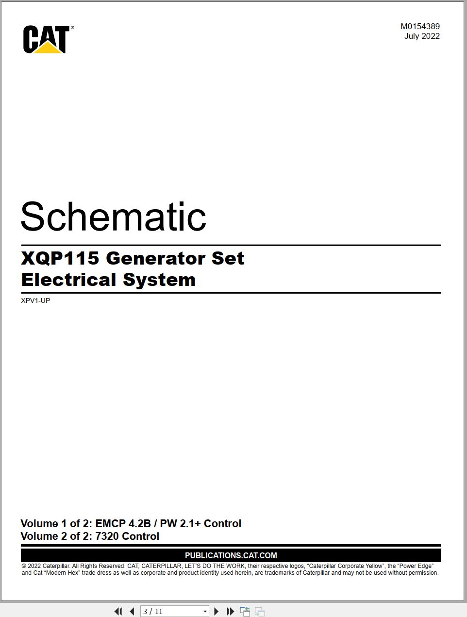 CAT Generator Set XQP115 Electrical Schematic M0154389 00 2022 (1)