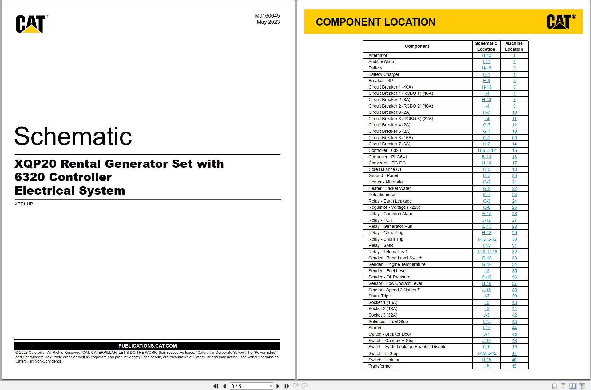 CAT Generator Set XQP20 Electrical Schematic M0160645 00 2023 (1)