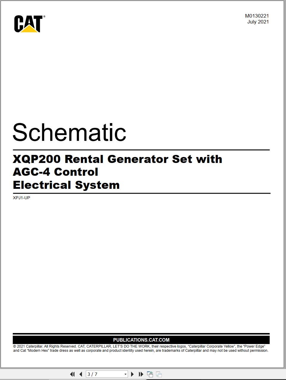 CAT Generator Set XQP200 Electrical Schematic (1)