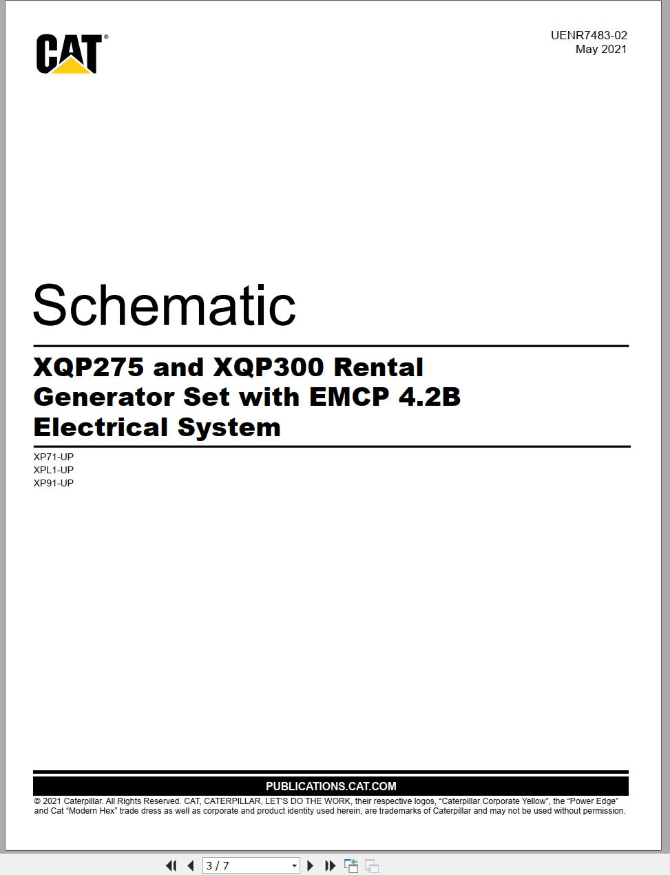 CAT Generator Set XQP275 Electrical Schematic (1)
