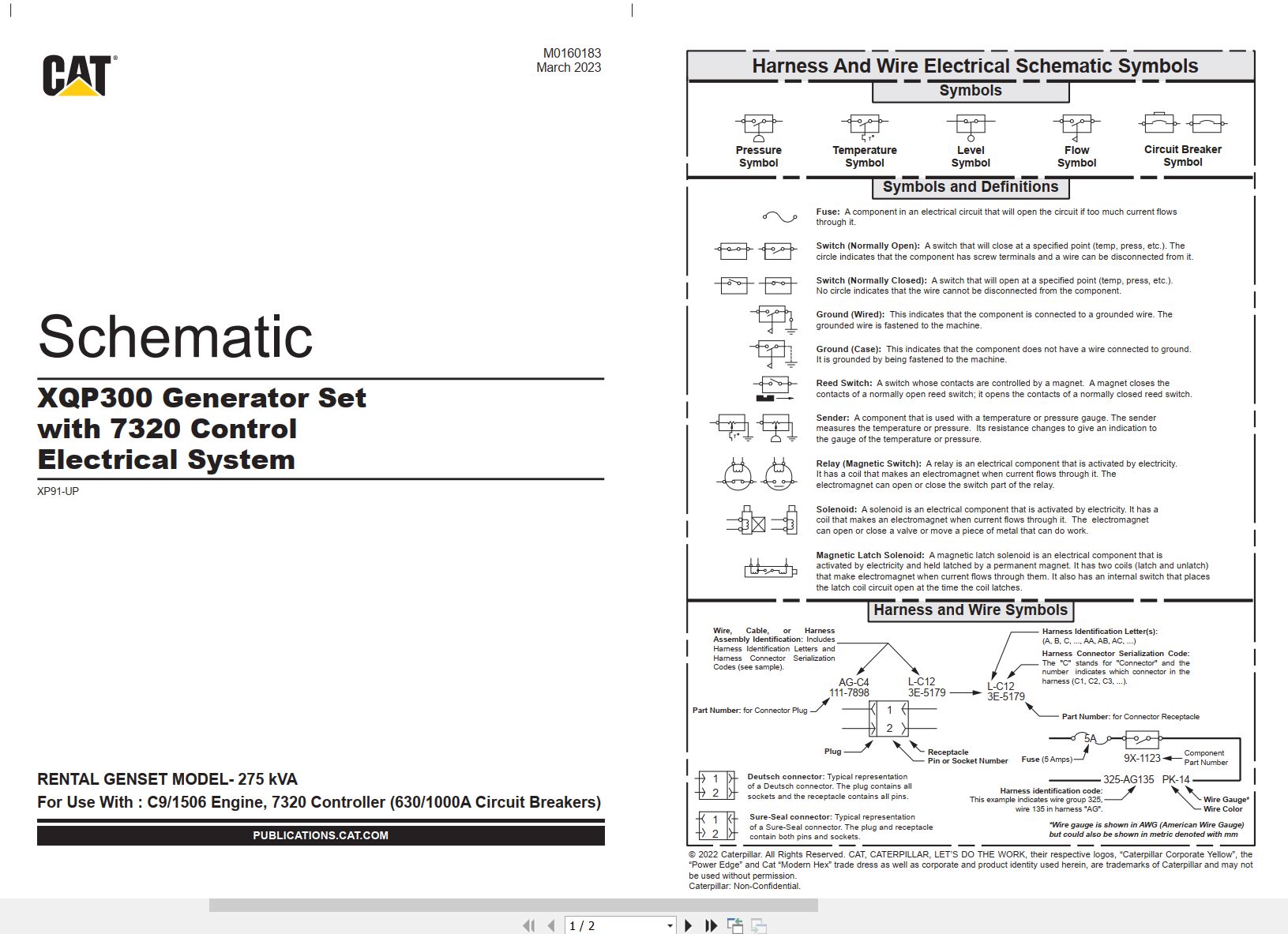 CAT Generator Set XQP300 Electrical Schematic (1)