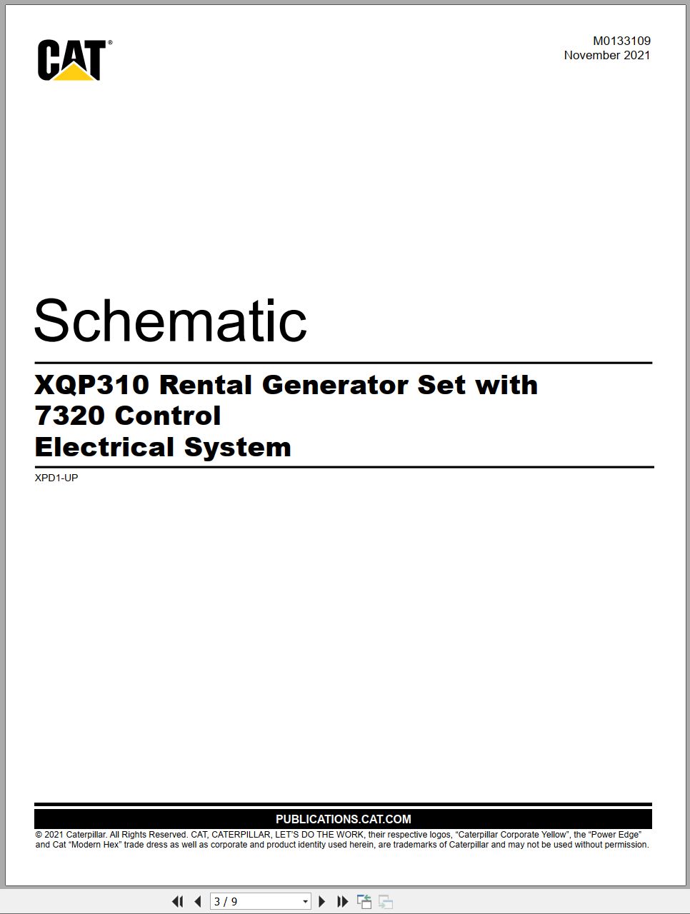 CAT Generator Set XQP310 Electrical Schematic (1)