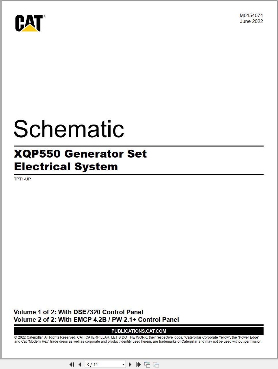 CAT Generator Set XQP550 Electrical Schematic (1)
