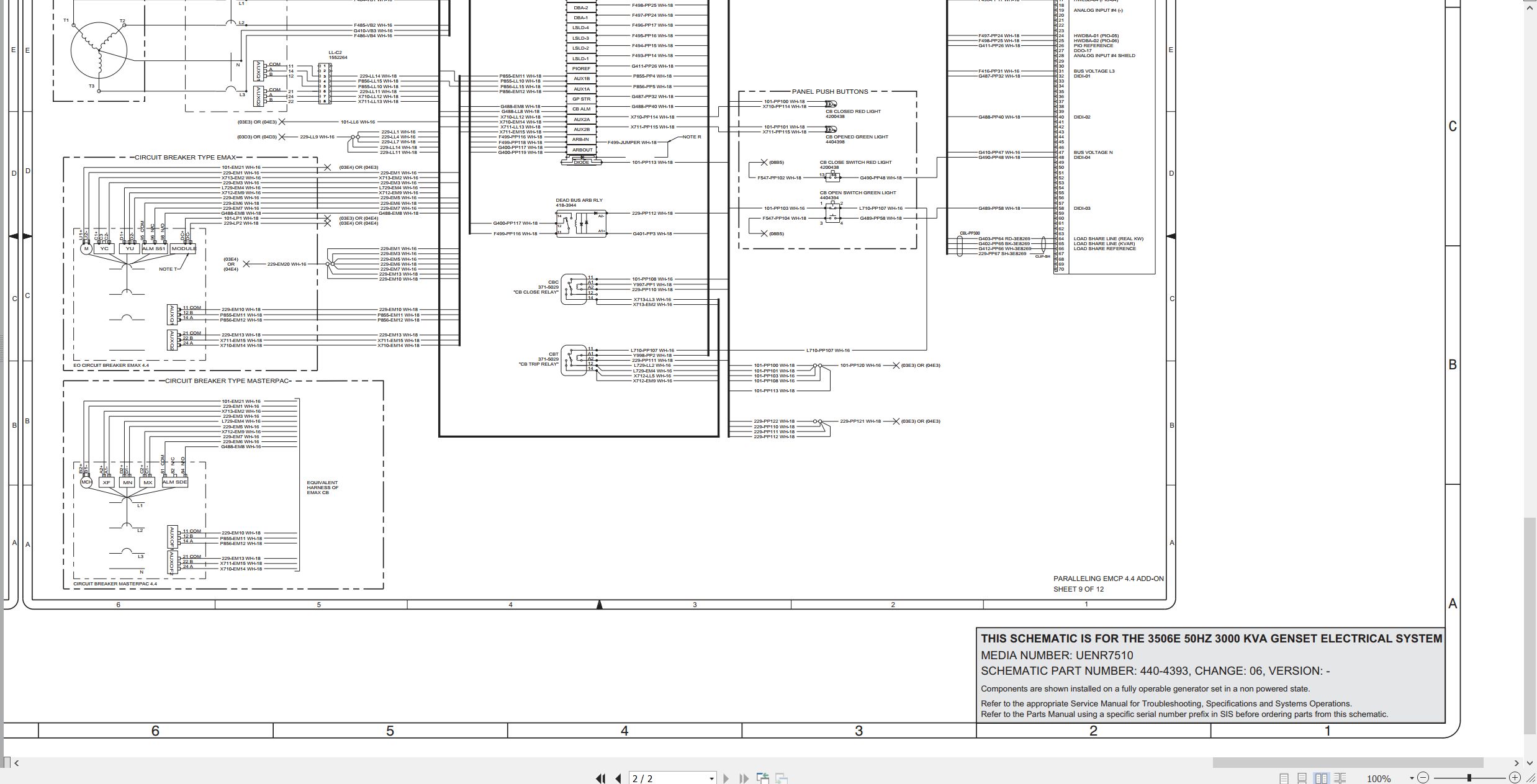 CAT Genset 3506E 50HZ 3000 KVA Electrical Schematic (2)