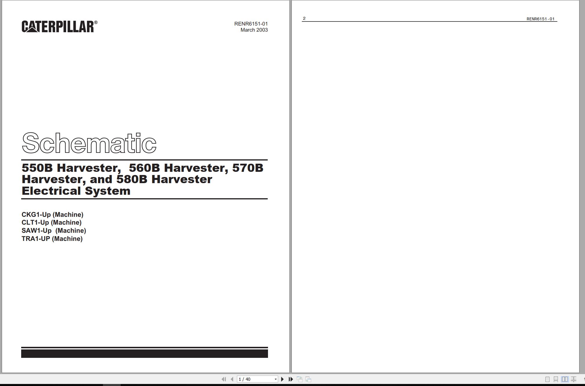 CAT Harvester 580B Electrical Schematic RENR6151 01 2003 (1)