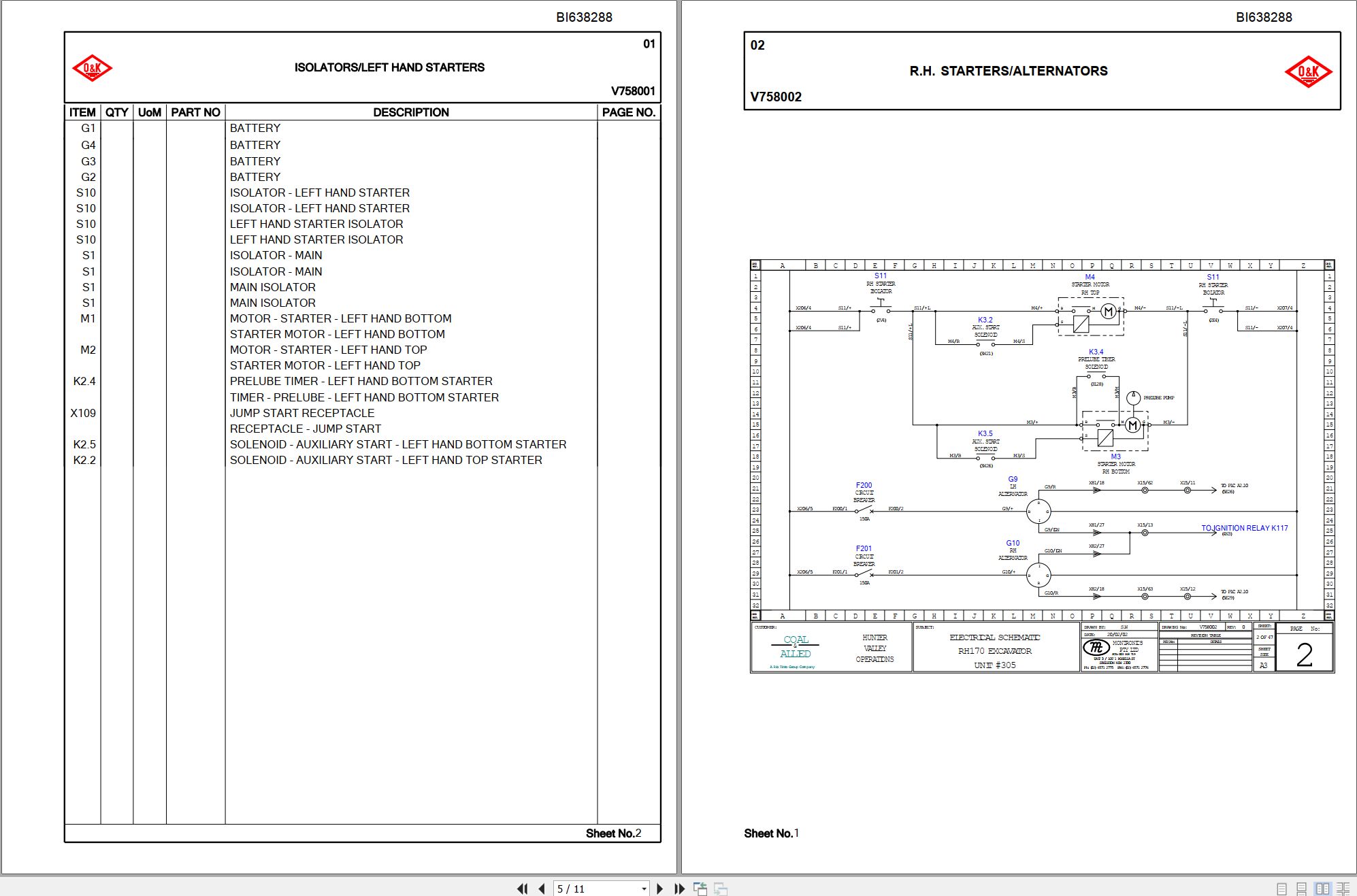 CAT Hydraulic Shovel RH170 Electrical Schematic DE EN (2)