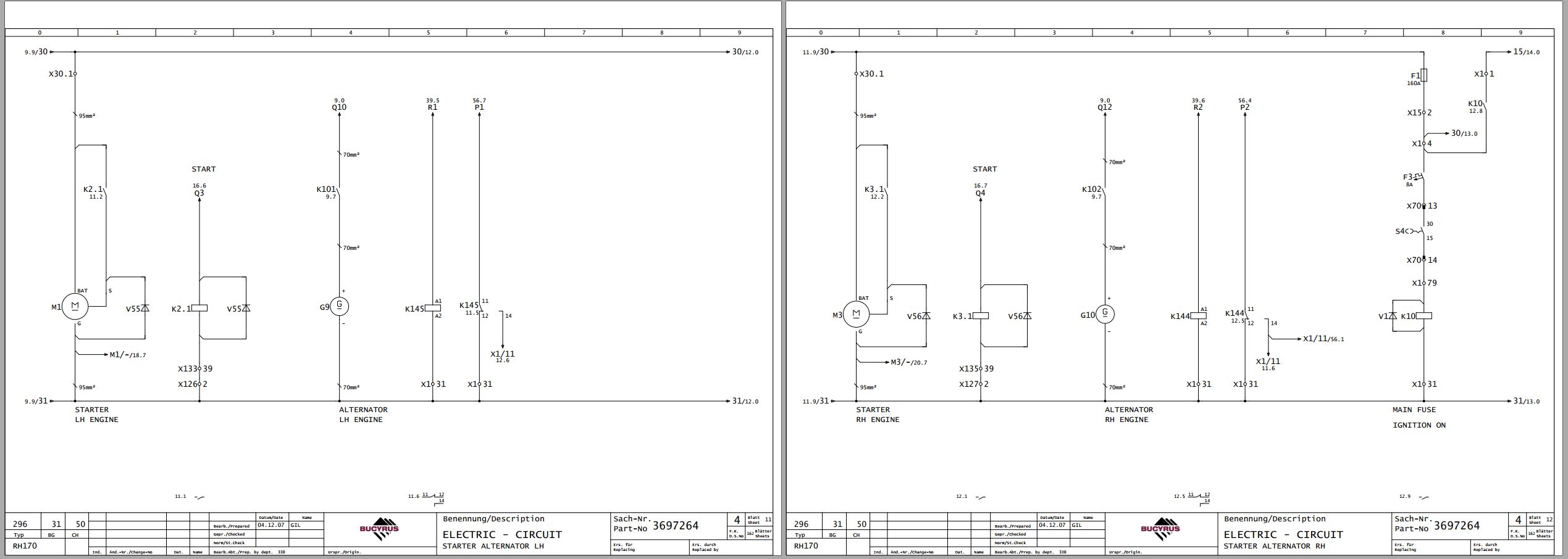 CAT Hydraulic Shovel RH170B Electrical Schematic (2)