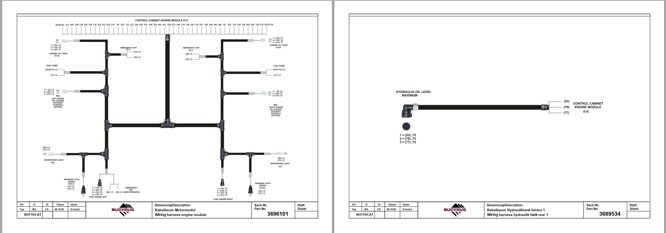 CAT Hydraulic Shovel RH170B Electrical Schematic (3)
