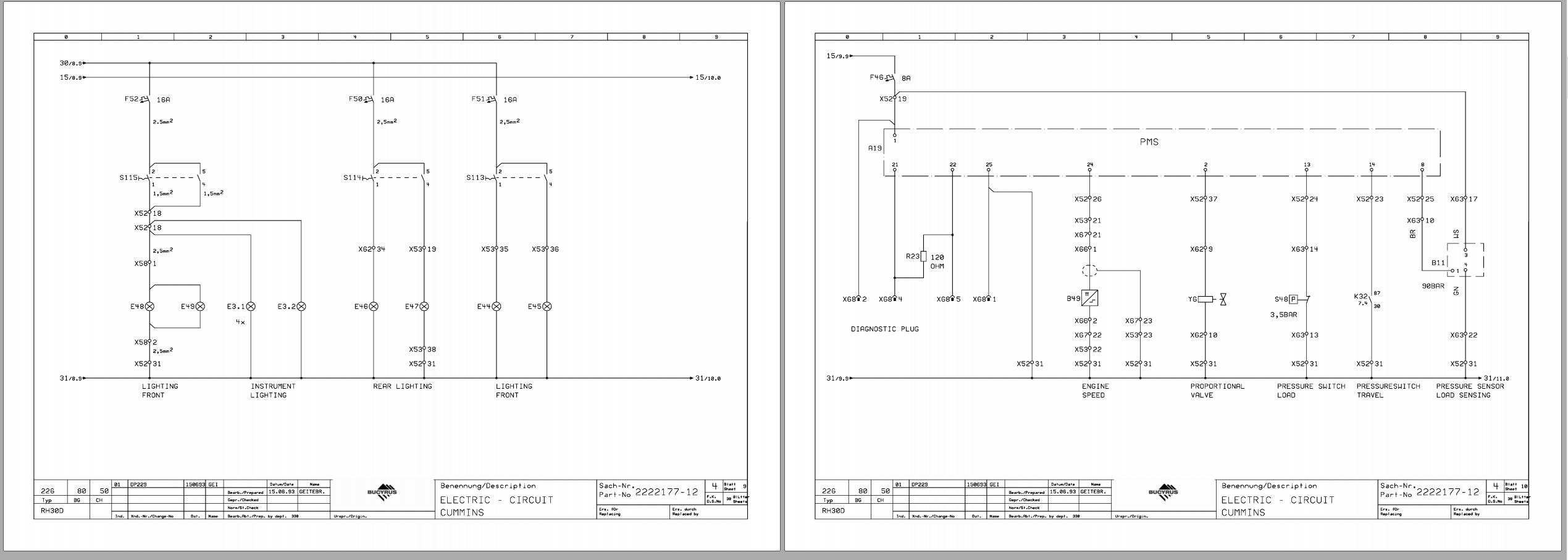 CAT Hydraulic Shovel RH30D Electrical Schematic DE EN (2)