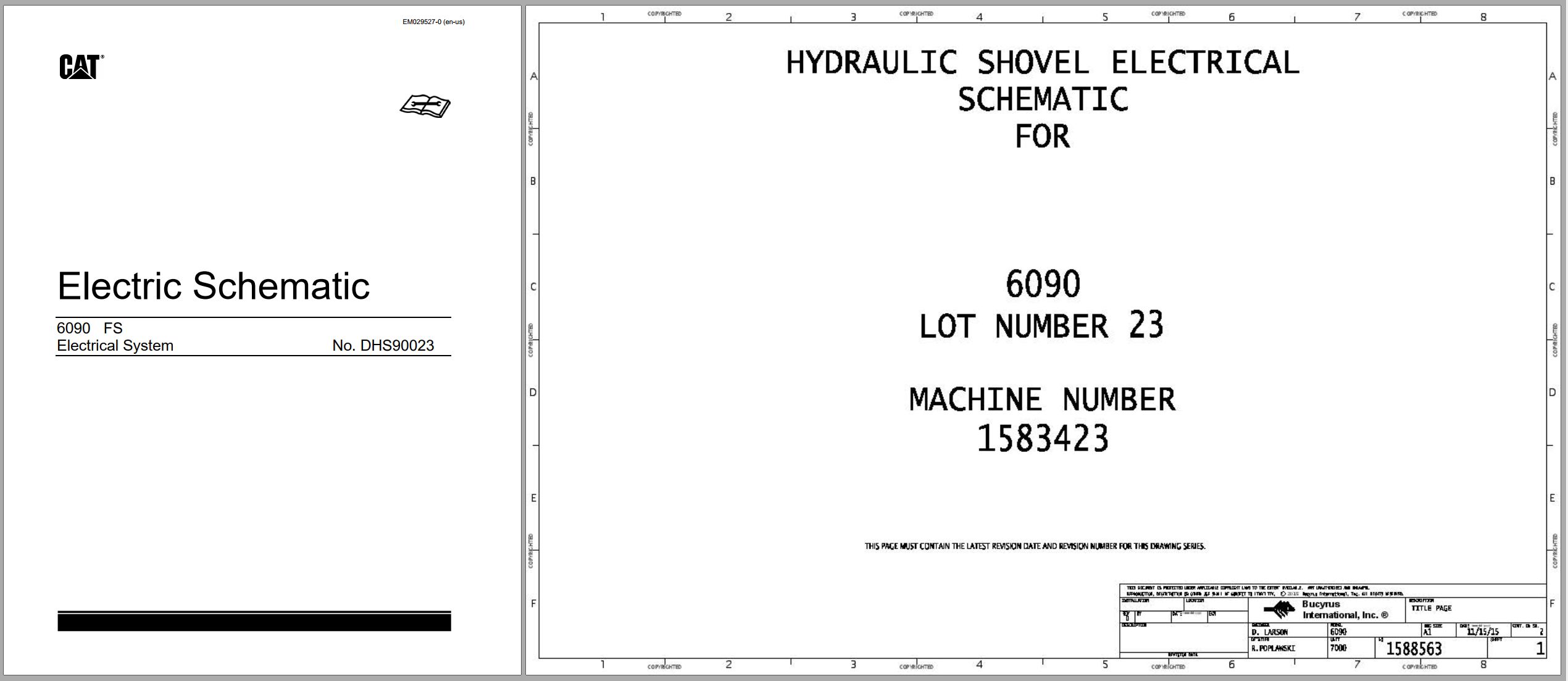 CAT Hydraulic Shovel RH400 Electrical Schematic EN DE (1)