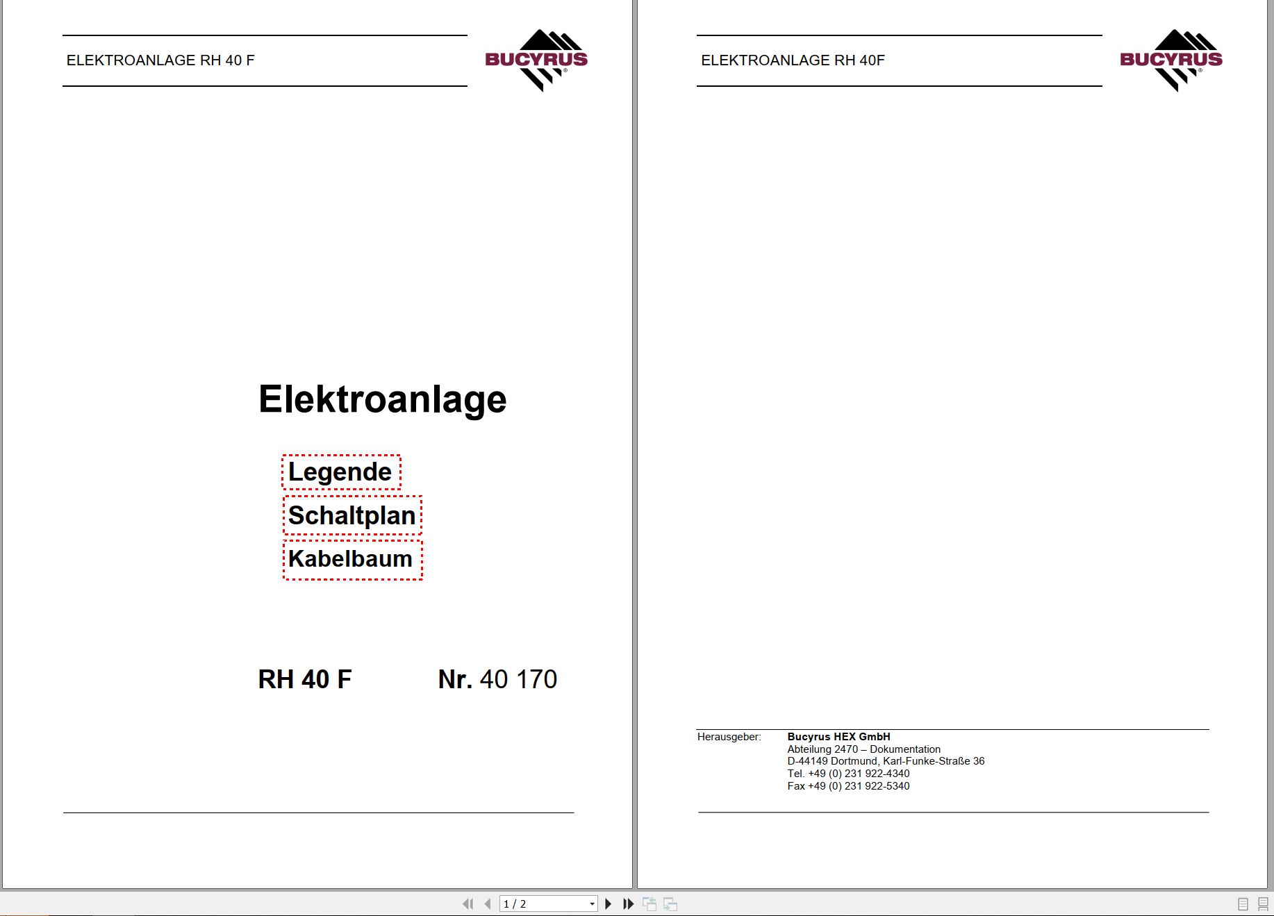 CAT Hydraulic Shovel RH40F Electrical Schematic BI650533 00 (1)
