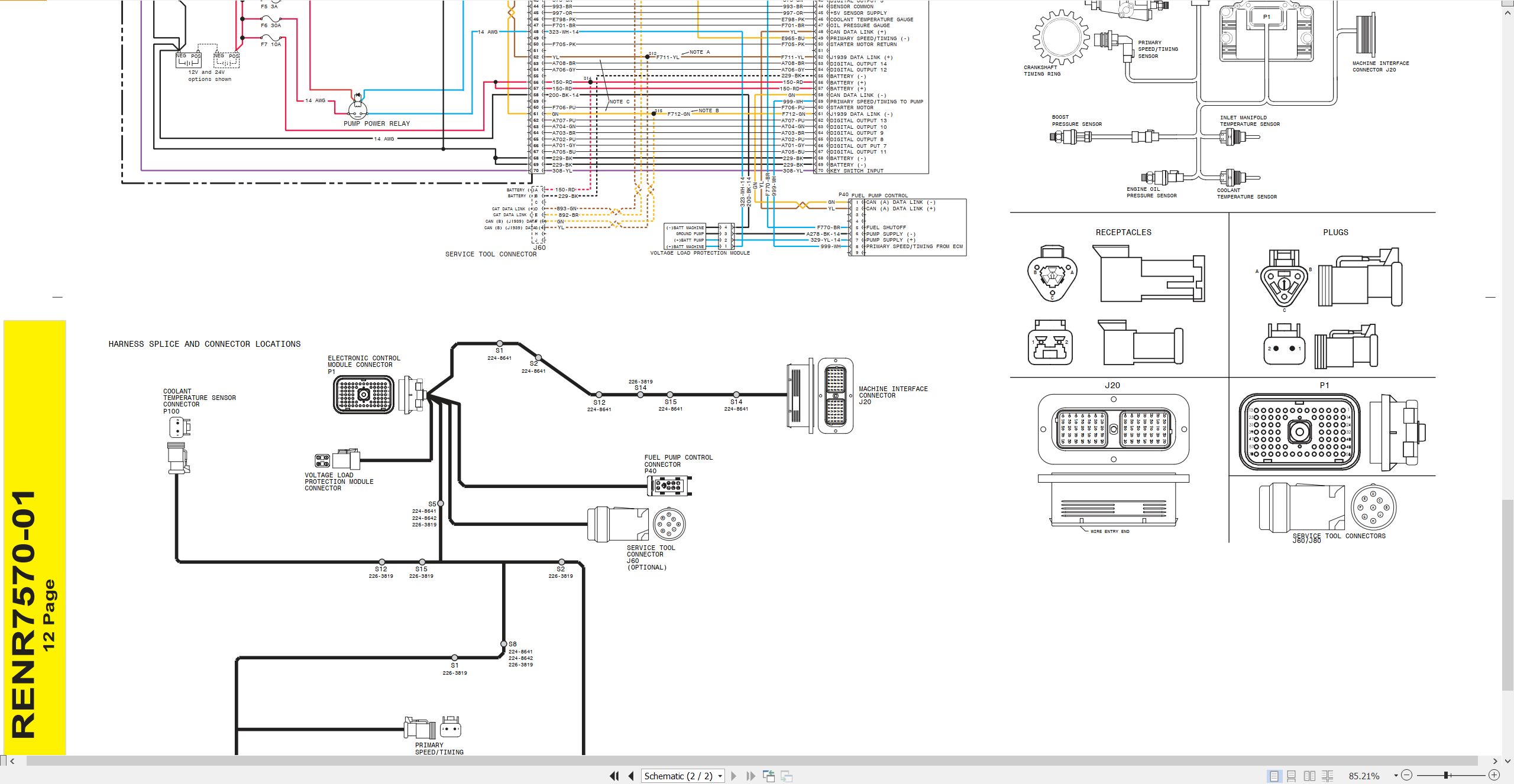 CAT Industrial Engine 3054E Electrical Schematic RENR7570 01 2007 (2)