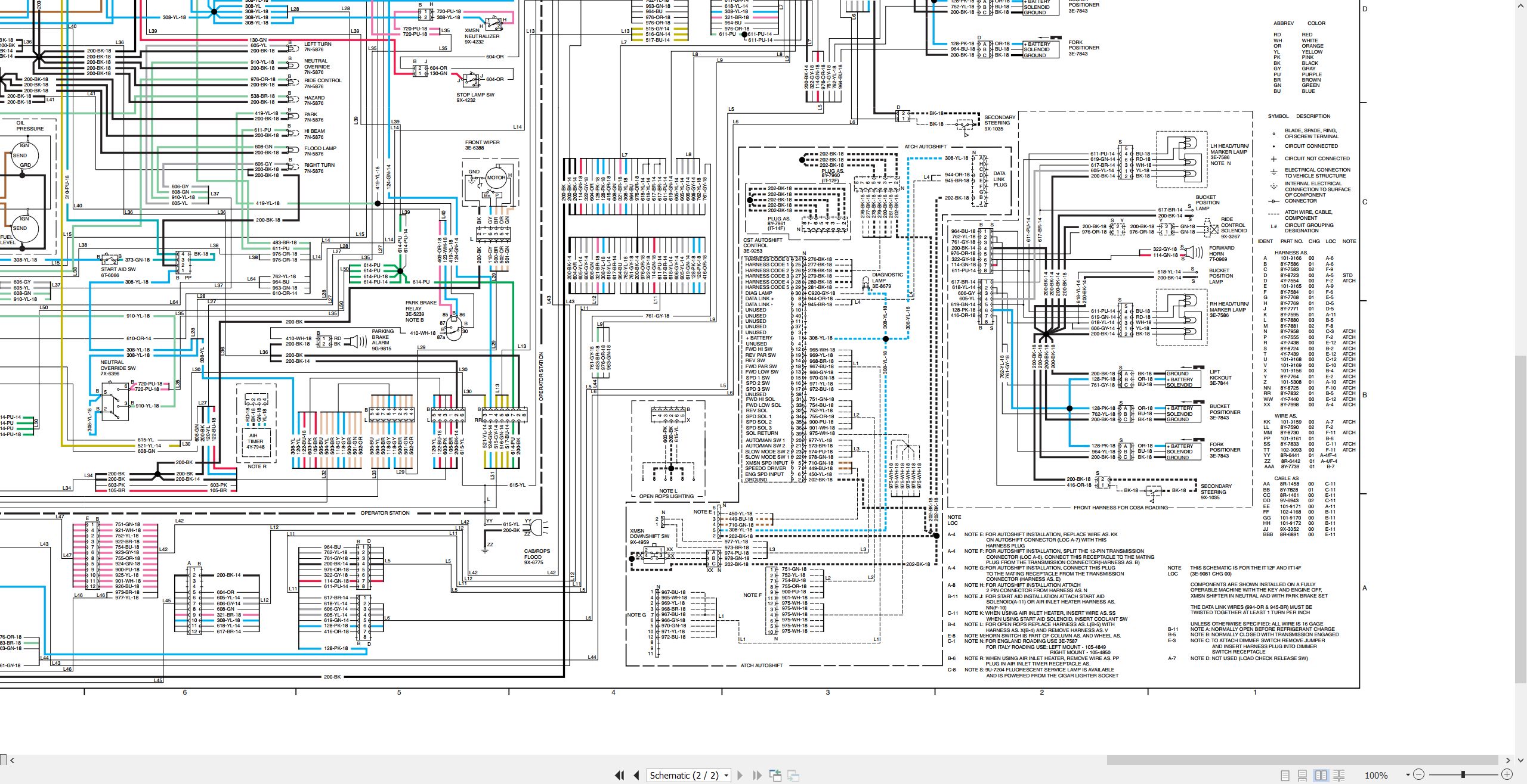 CAT Integrated Toolcarrier IT12F 1T14F Electrical Schematic SENR5964 00 1993 (2)