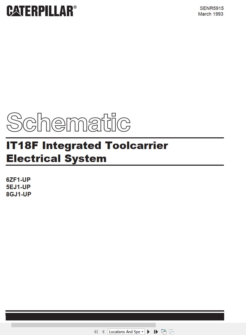 CAT Integrated Toolcarrier IT18F Electrical Schematic SENR5915 00 1993 (1)