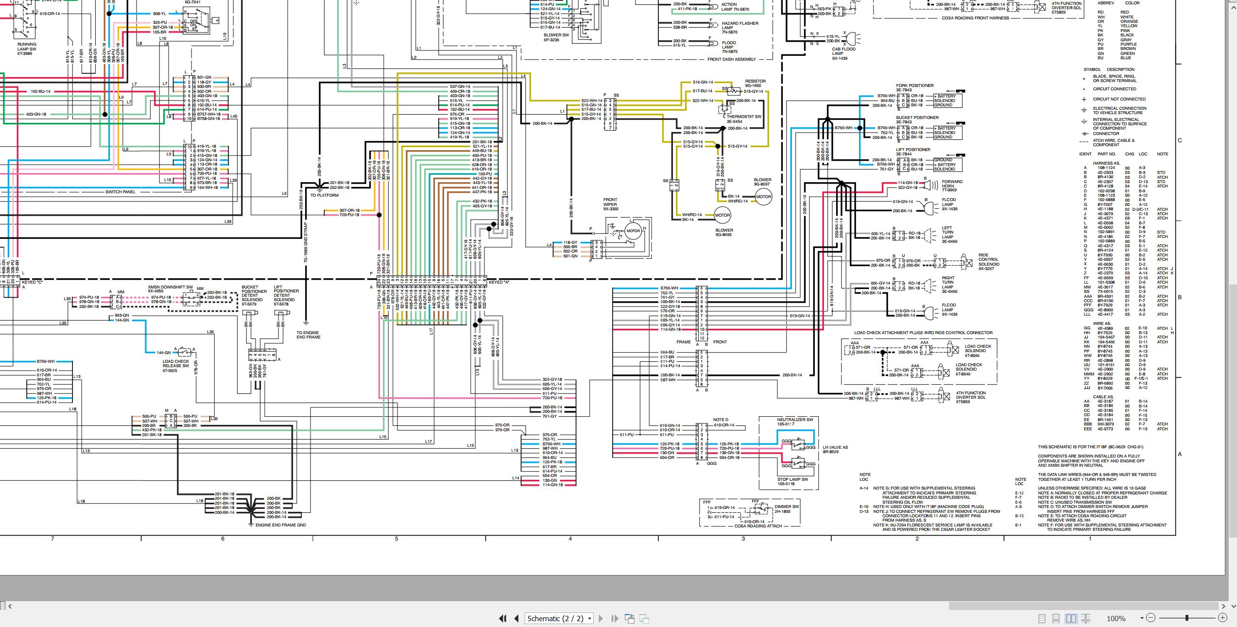 CAT Integrated Toolcarrier IT18F Electrical Schematic SENR5915 00 1993 (2)