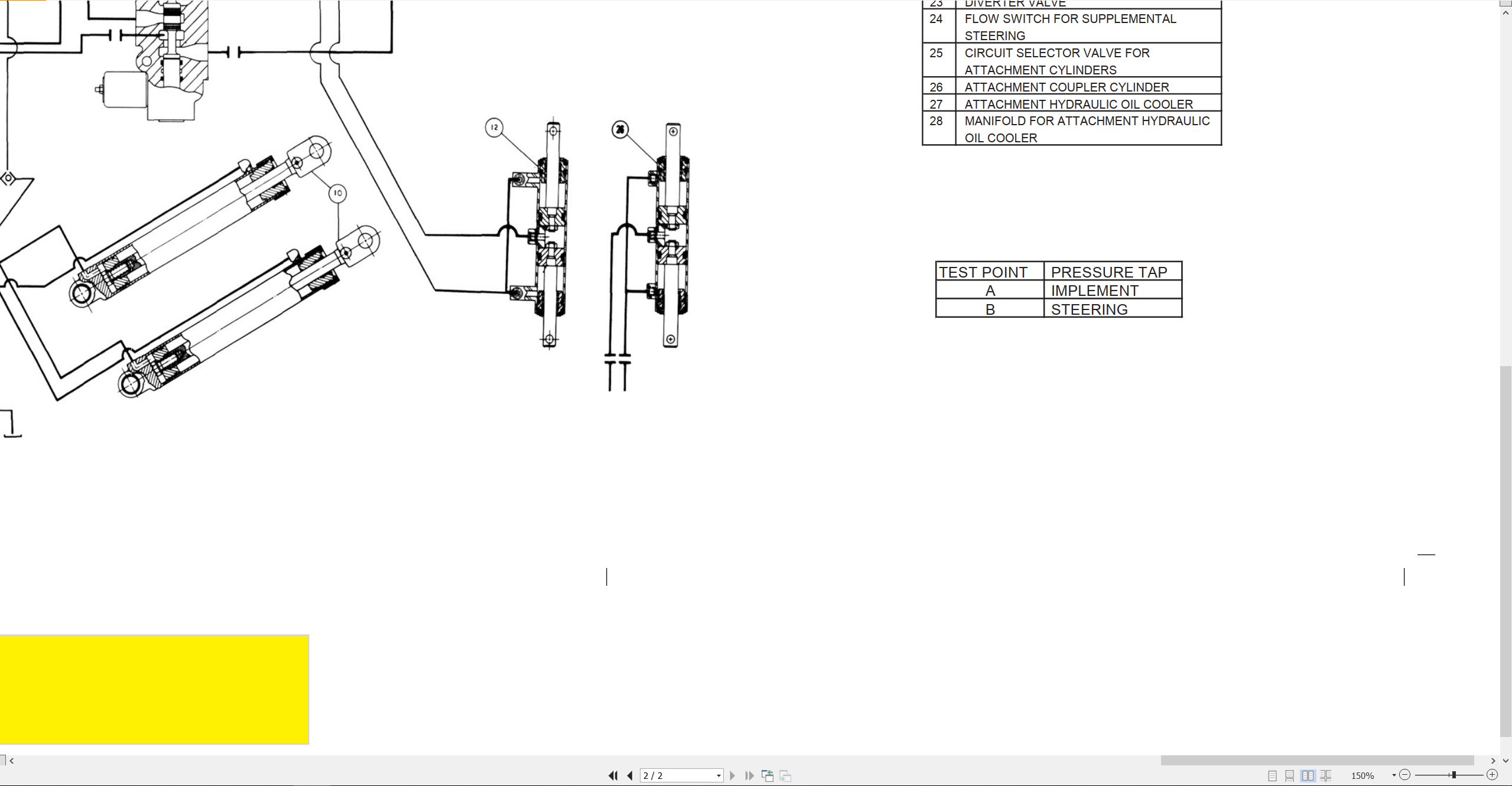 CAT Integrated Toolcarrier IT28B Hydraulic System Schematic SENR3962 00 1988 (2)
