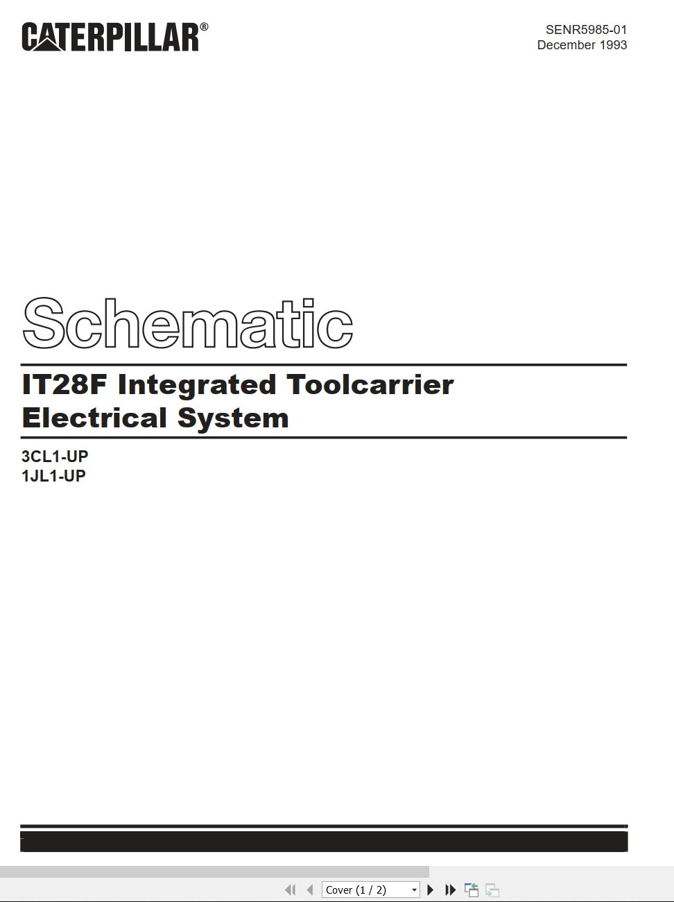 CAT Integrated Toolcarrier IT28F Electrical Hydraulic Schematic (1)
