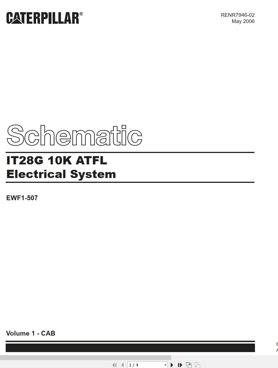 CAT Integrated Toolcarrier IT28G 10K ATFL Electrical Schematic RENR7946 02 2006 (1)