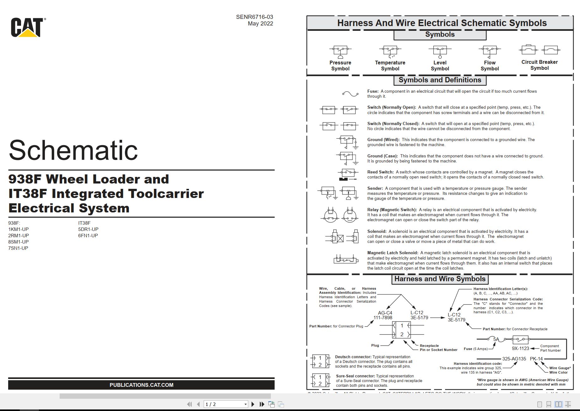 CAT Integrated Toolcarrier IT38F Electrical Hydraulic Schematic (1)