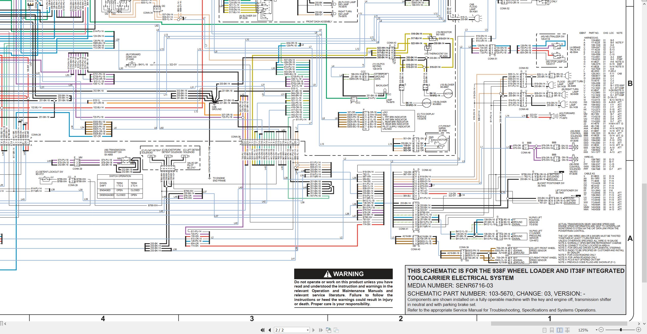 CAT Integrated Toolcarrier IT38F Electrical Hydraulic Schematic (2)