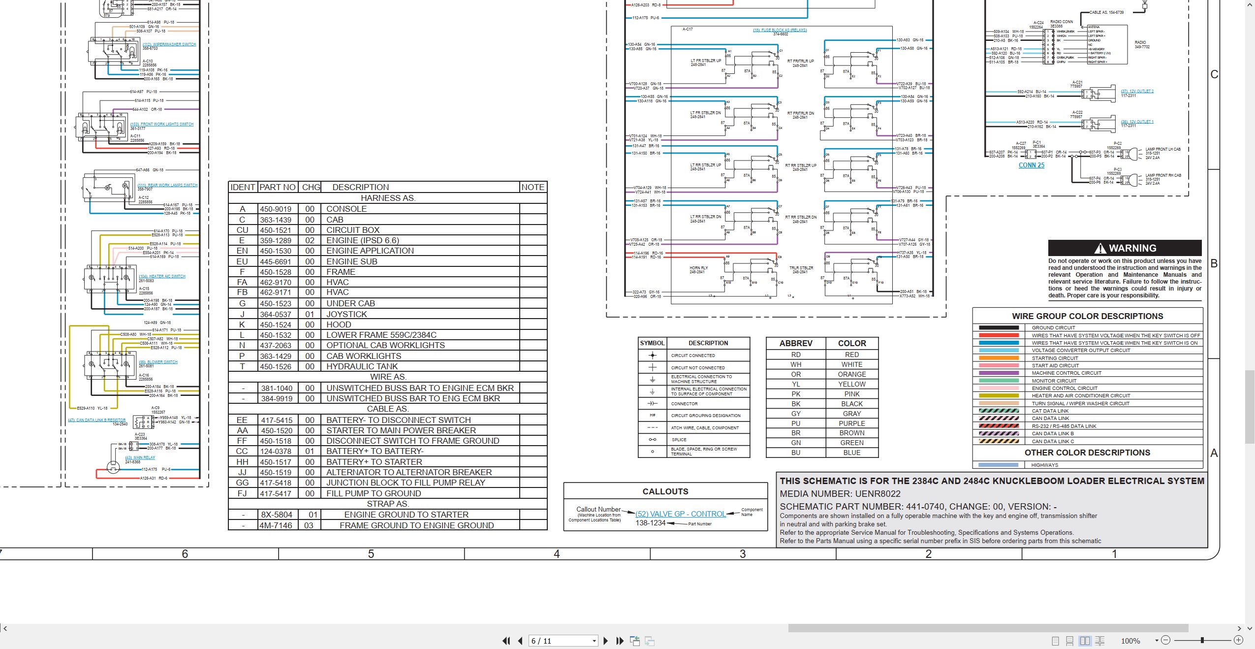 CAT Knuckelboom Loader 2484C Electrical Hydraulic Schematic (2)