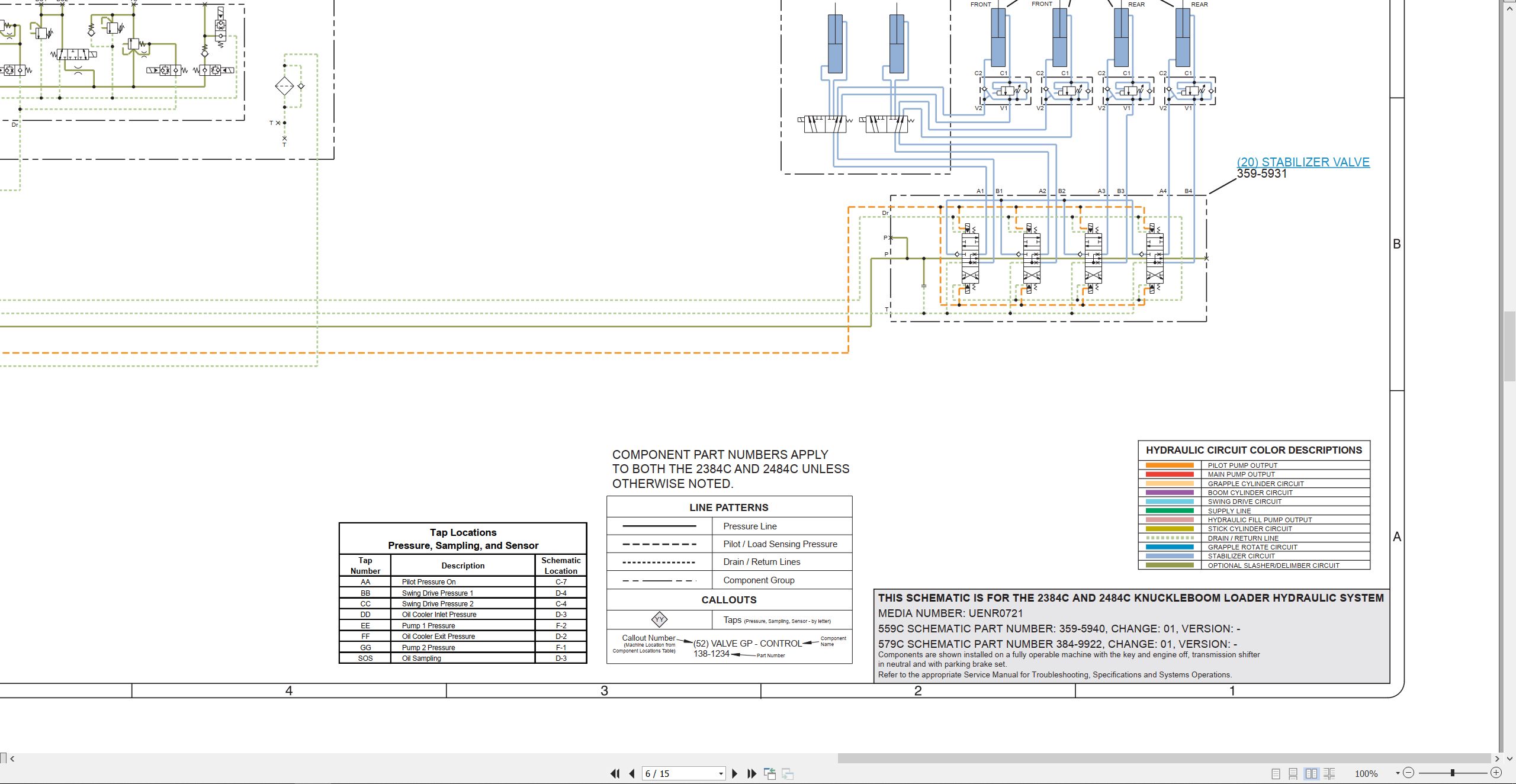 CAT Knuckelboom Loader 2484C Electrical Hydraulic Schematic (3)