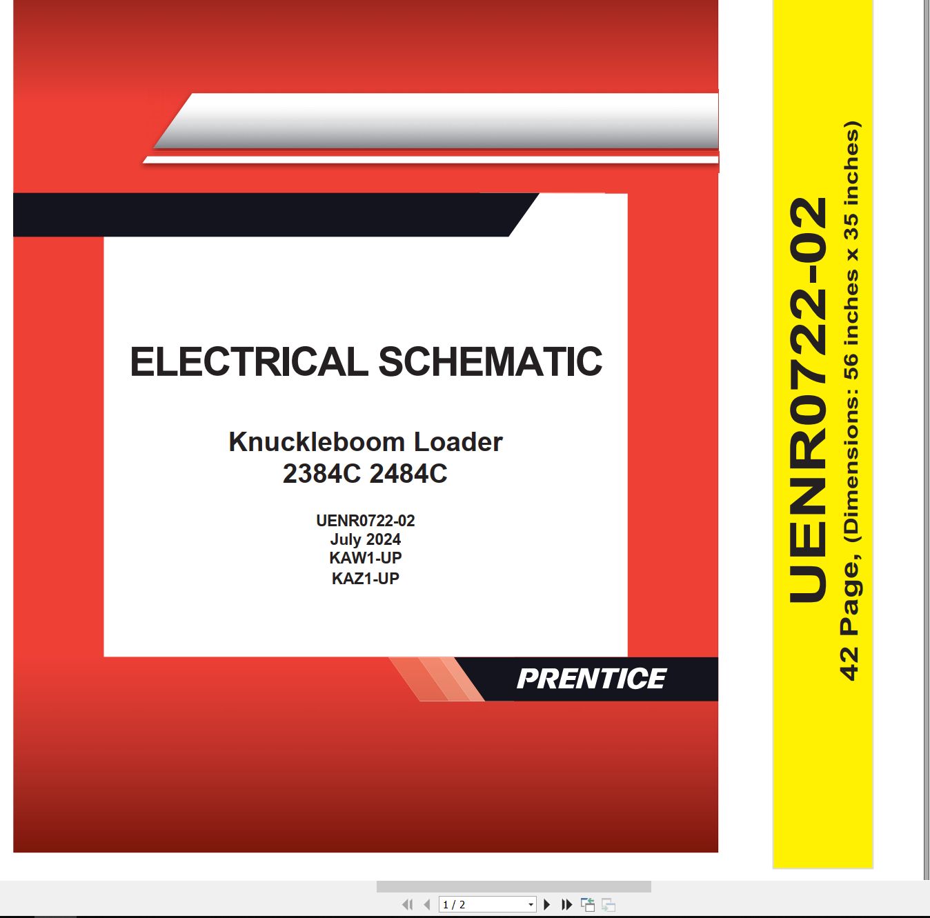 CAT Knuckleboom Loader 2384C Electrical Hydraulic Schematic (1)