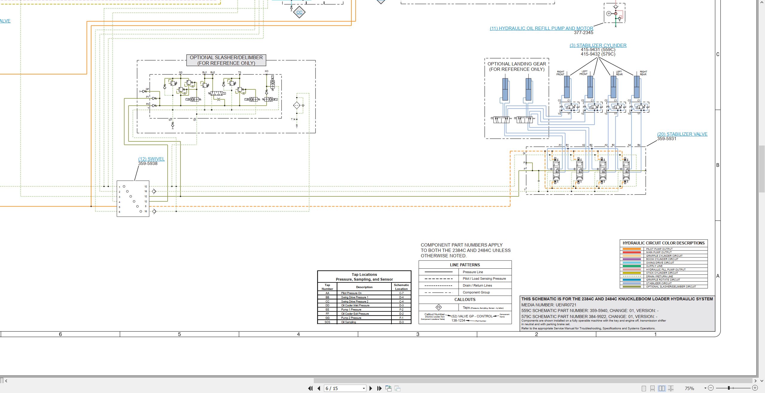 CAT Knuckleboom Loader 2384C Electrical Hydraulic Schematic (3)