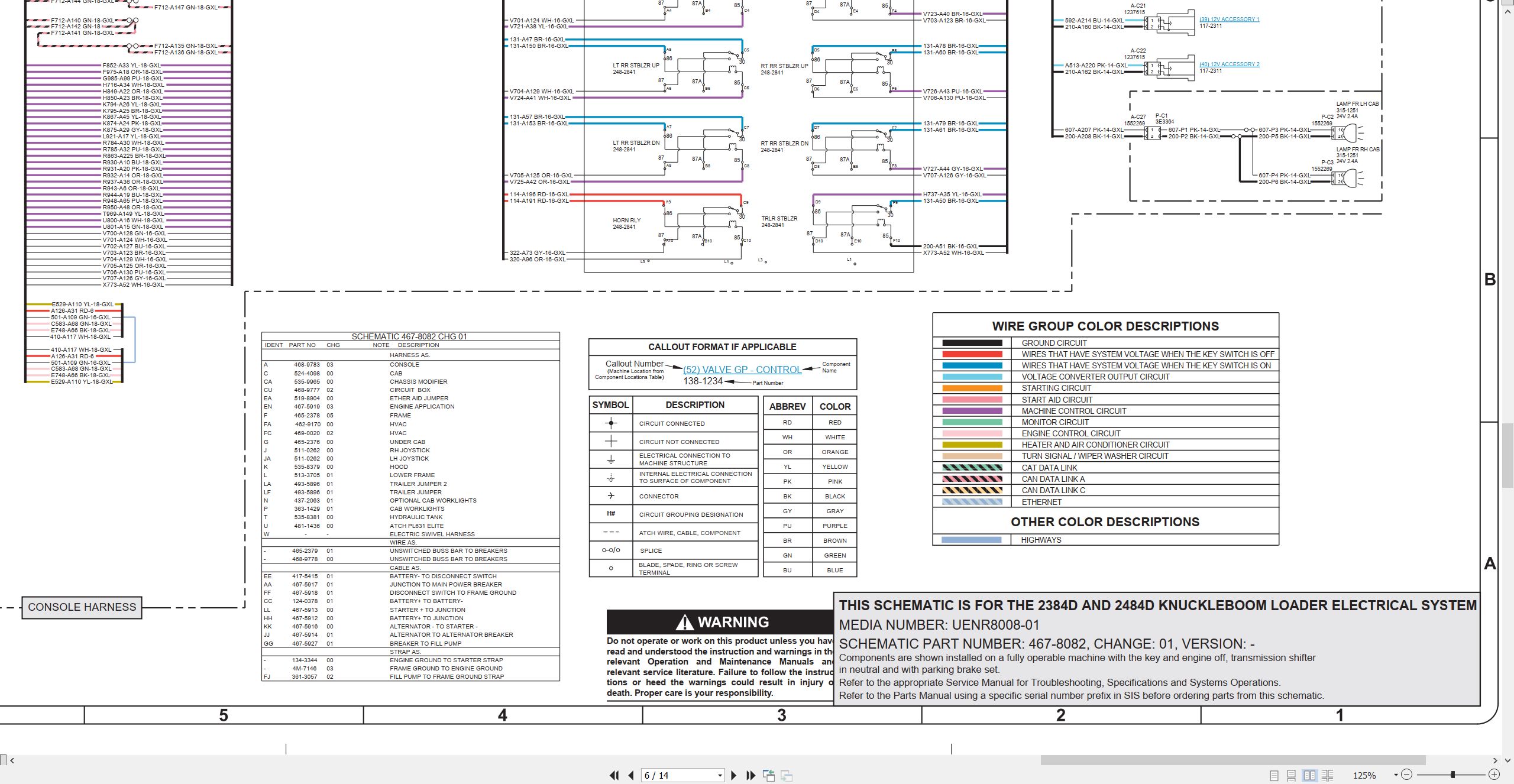 CAT Knuckleboom Loader 2384D Electrical Hydraulic Schematic (2)
